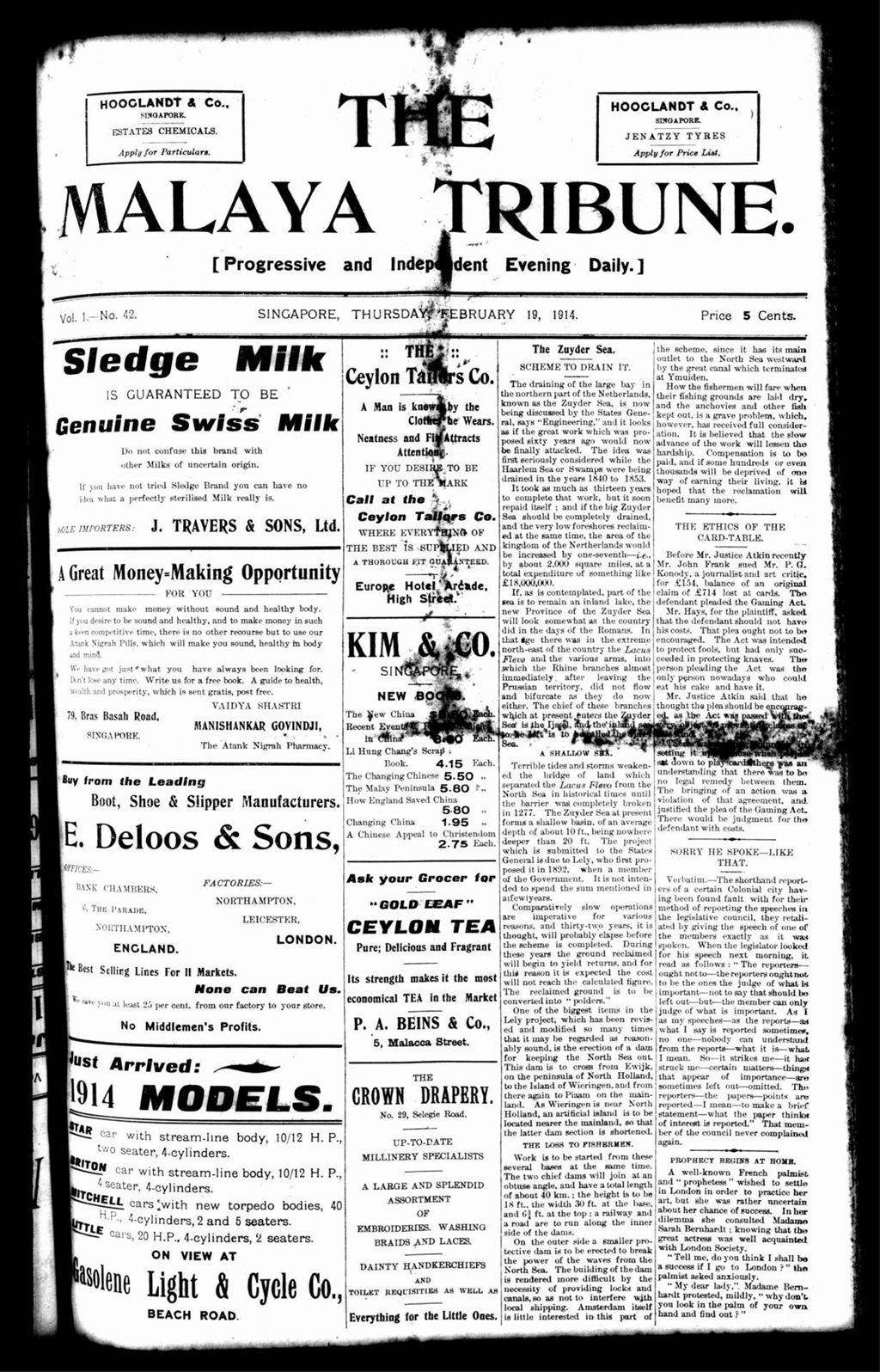 Miniature of Malaya Tribune 19 February 1914