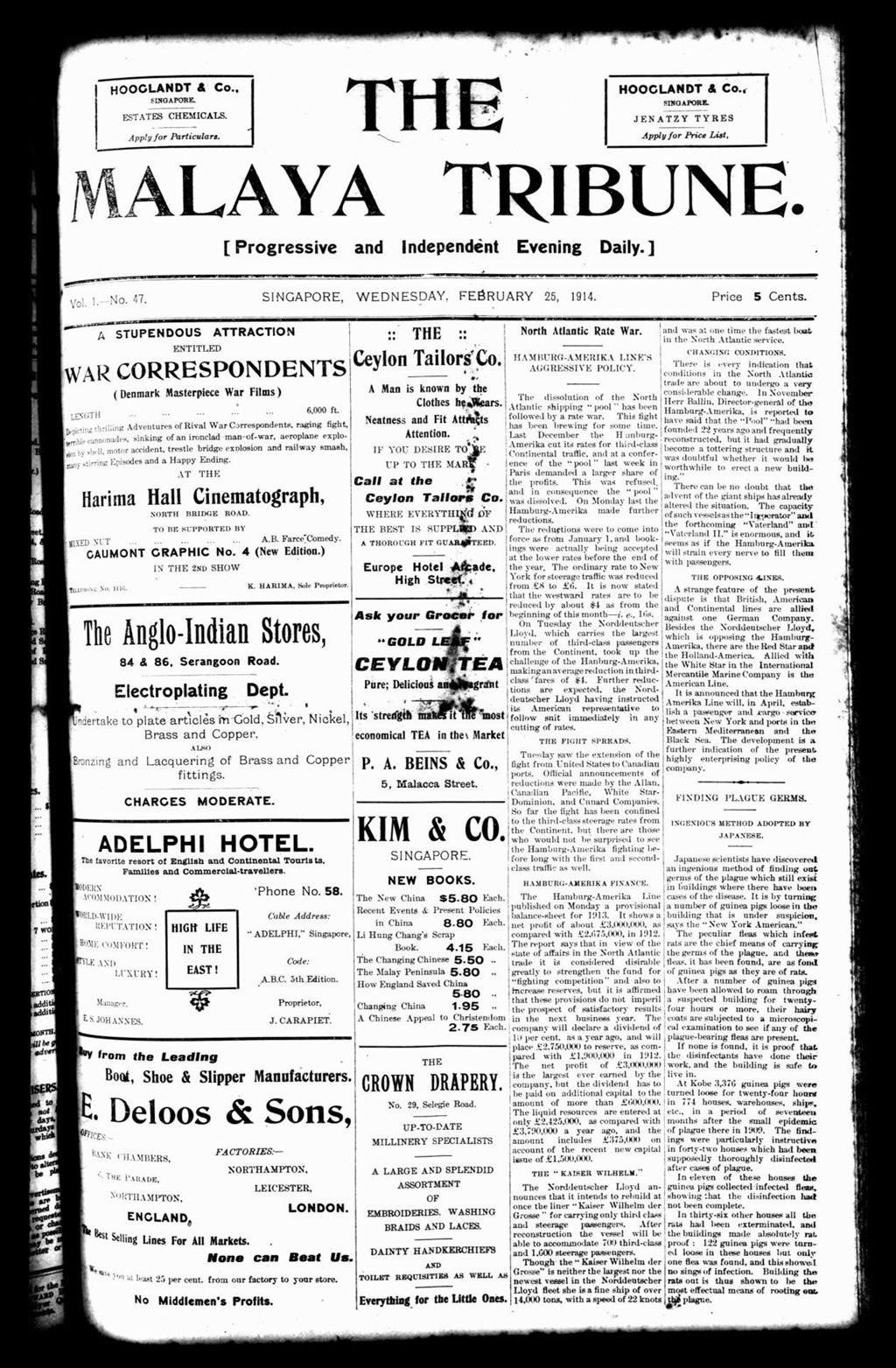 Miniature of Malaya Tribune 25 February 1914