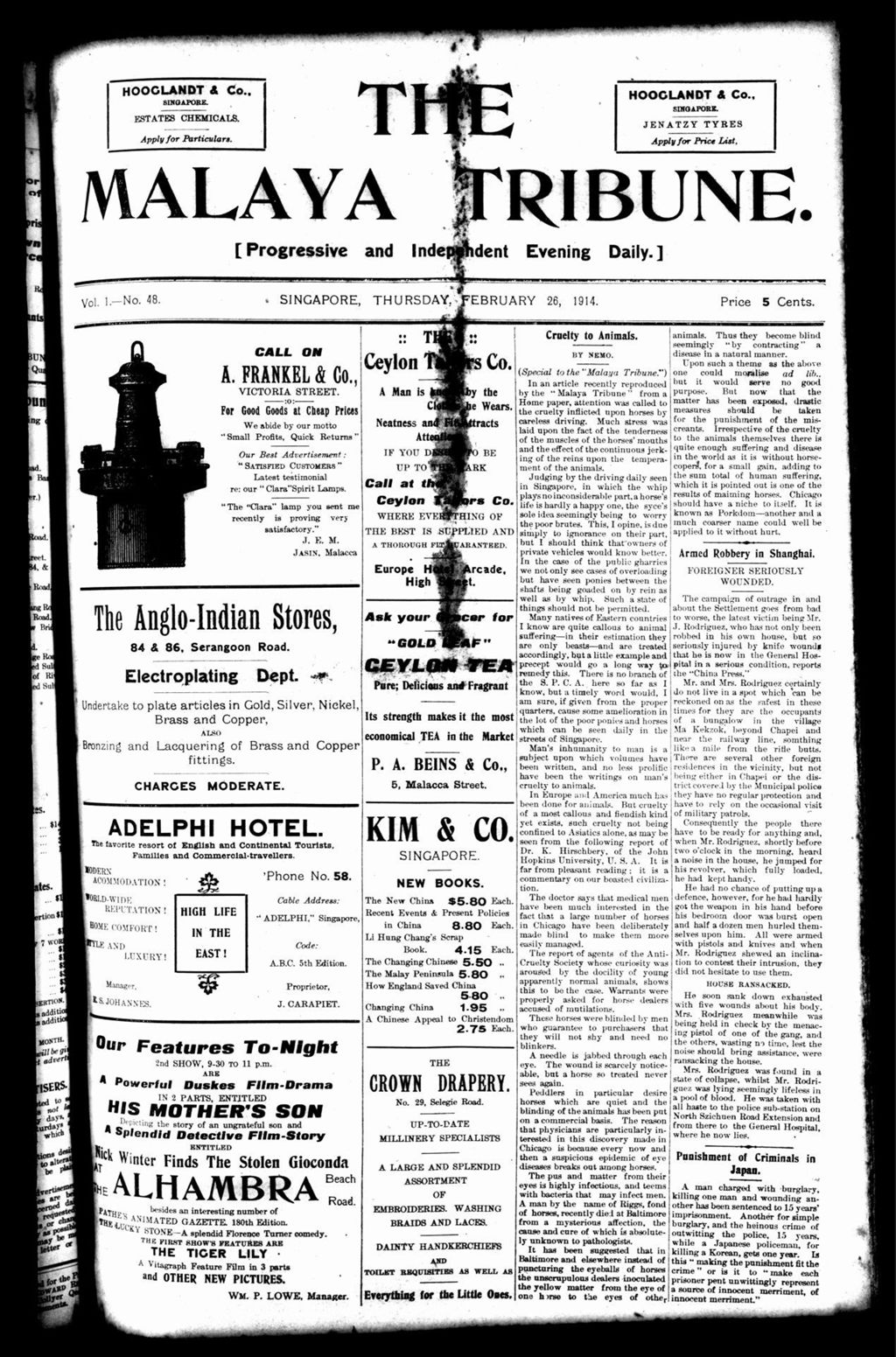 Miniature of Malaya Tribune 26 February 1914