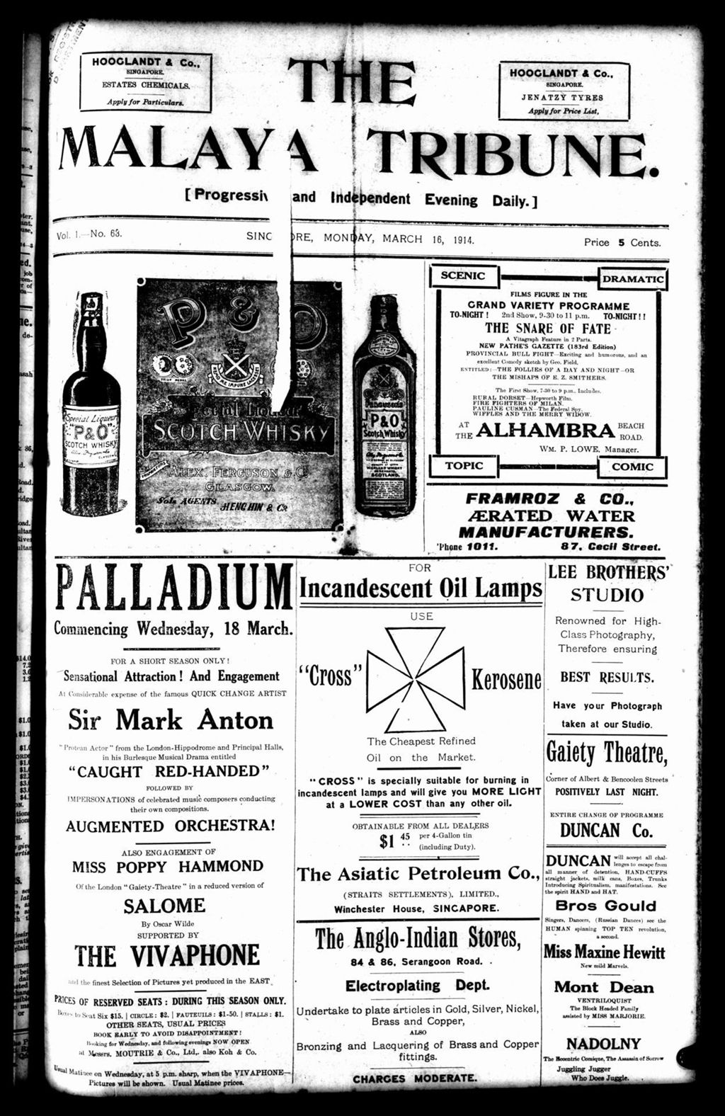 Miniature of Malaya Tribune 16 March 1914