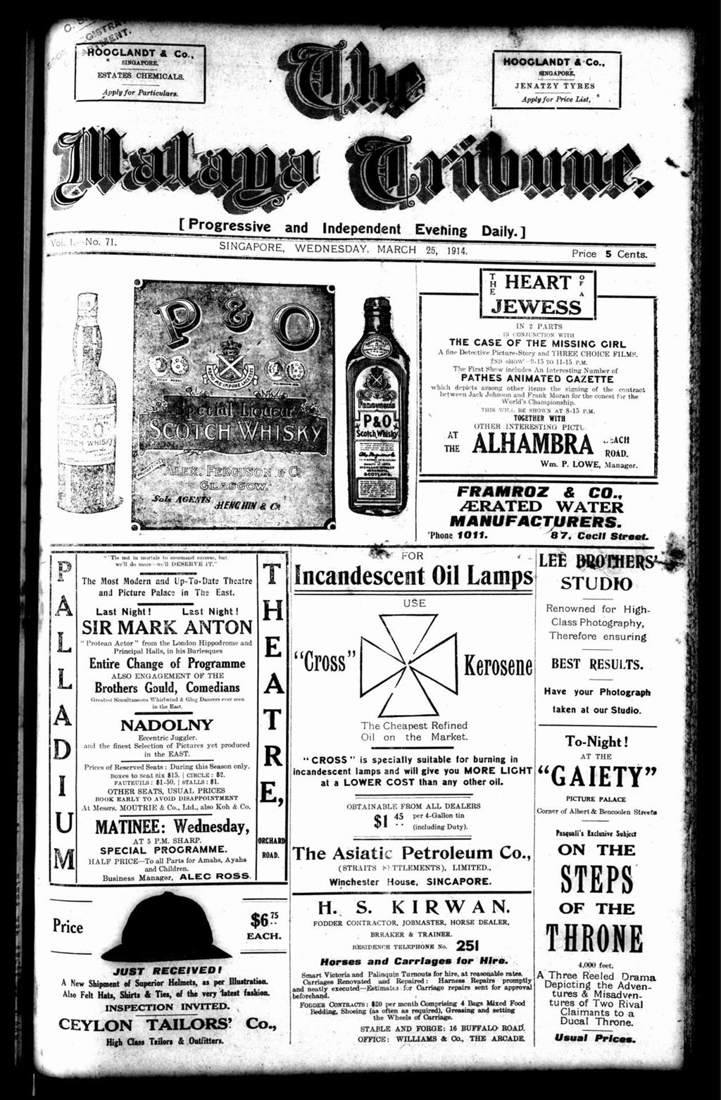 Miniature of Malaya Tribune 25 March 1914