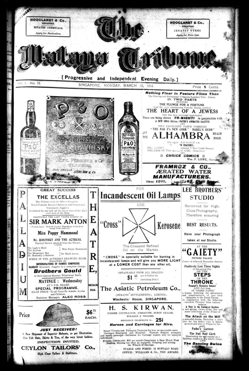 Miniature of Malaya Tribune 30 March 1914