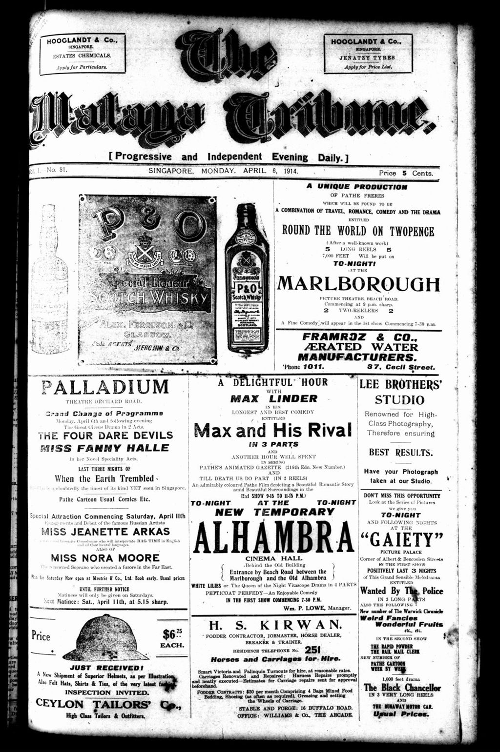 Miniature of Malaya Tribune 06 April 1914