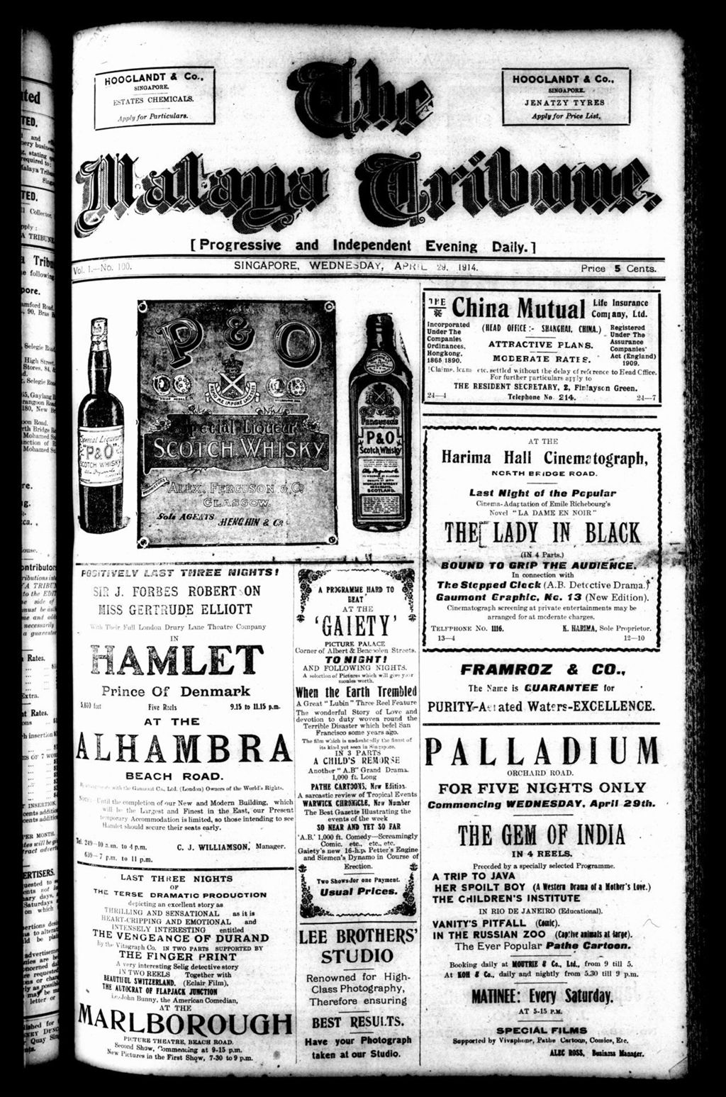 Miniature of Malaya Tribune 29 April 1914