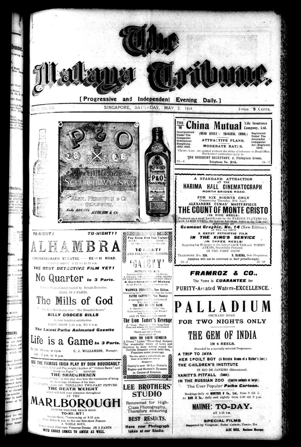 Miniature of Malaya Tribune 02 May 1914