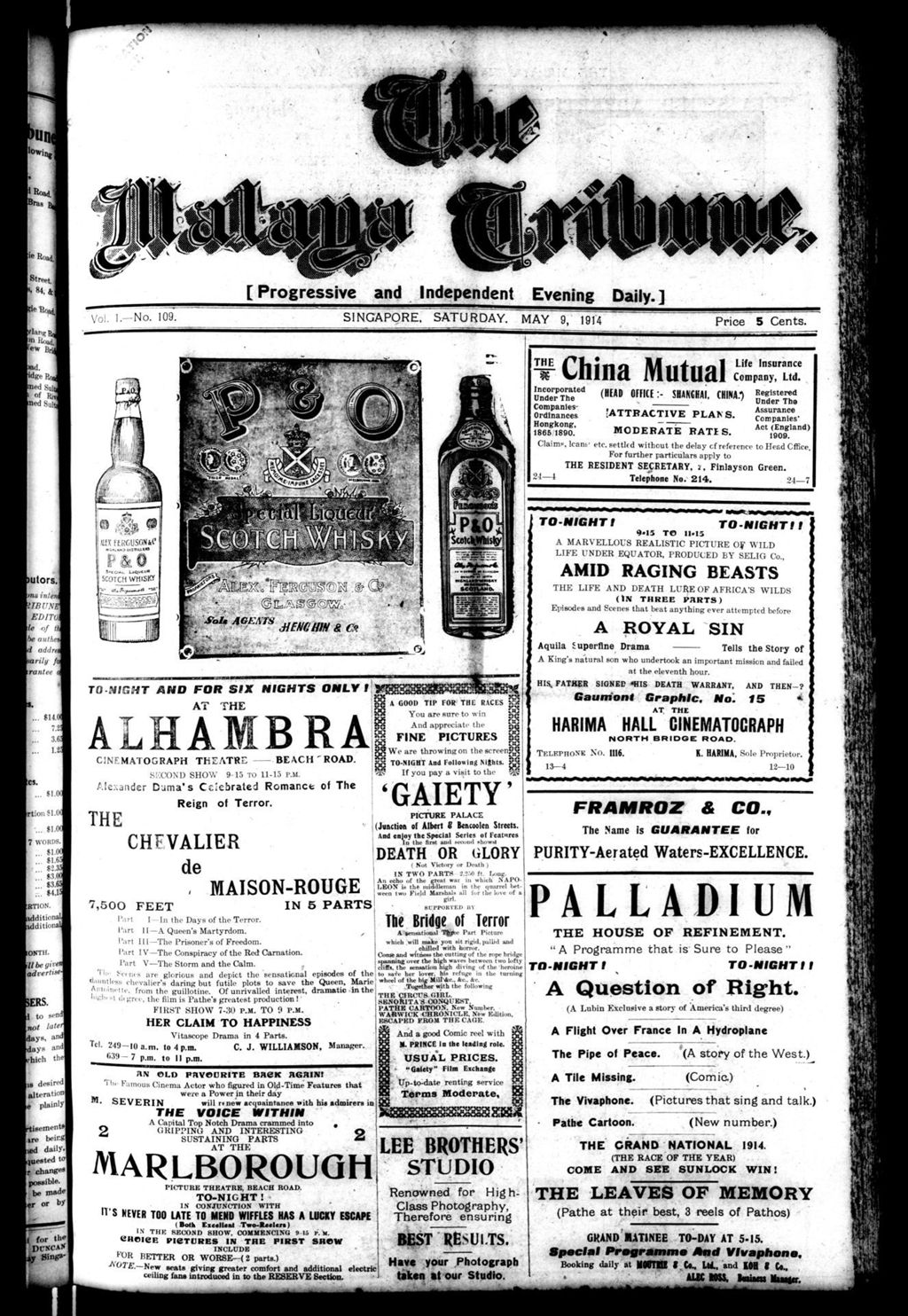 Miniature of Malaya Tribune 09 May 1914