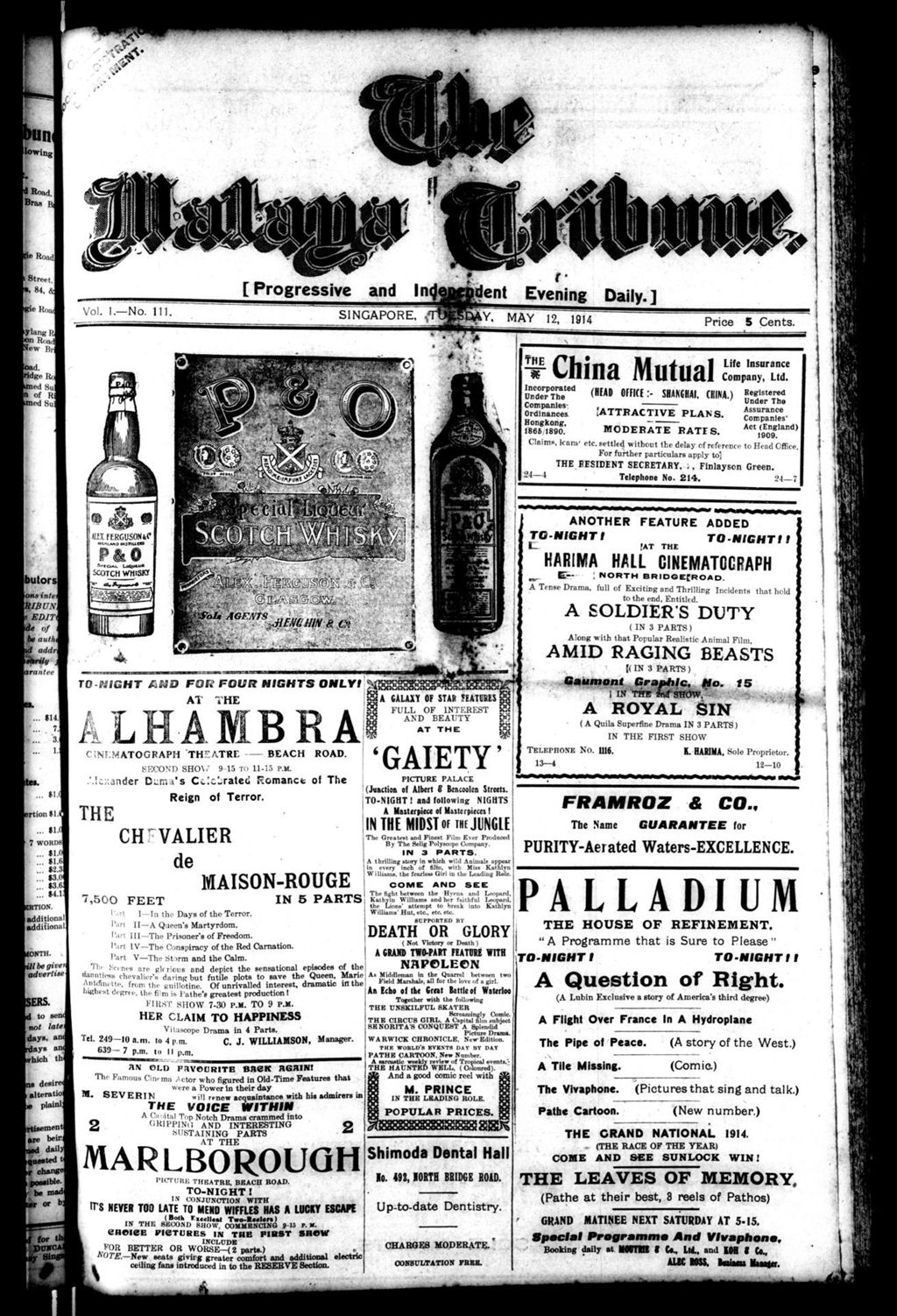 Miniature of Malaya Tribune 12 May 1914