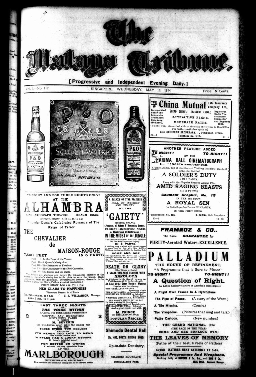 Miniature of Malaya Tribune 13 May 1914