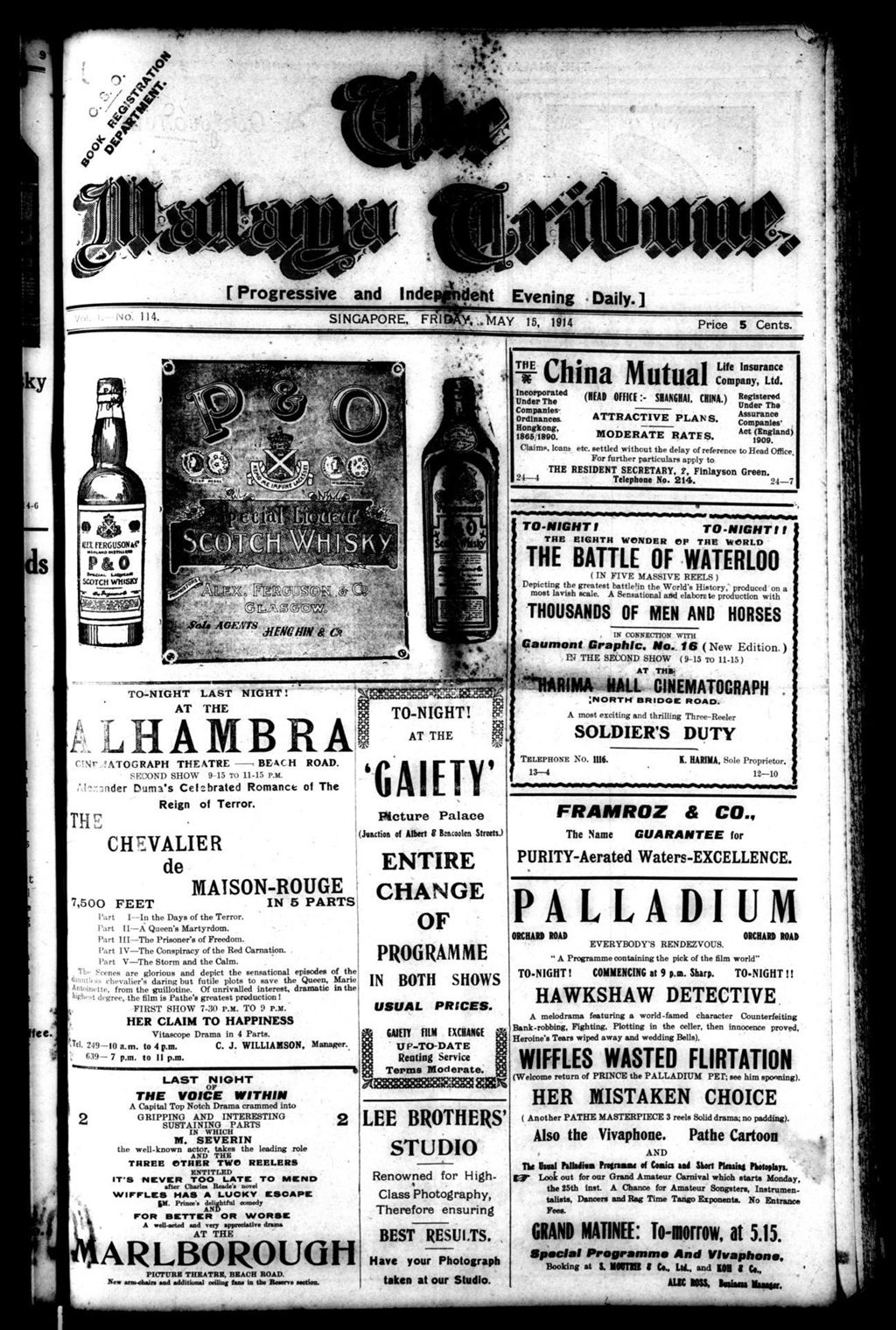 Miniature of Malaya Tribune 15 May 1914