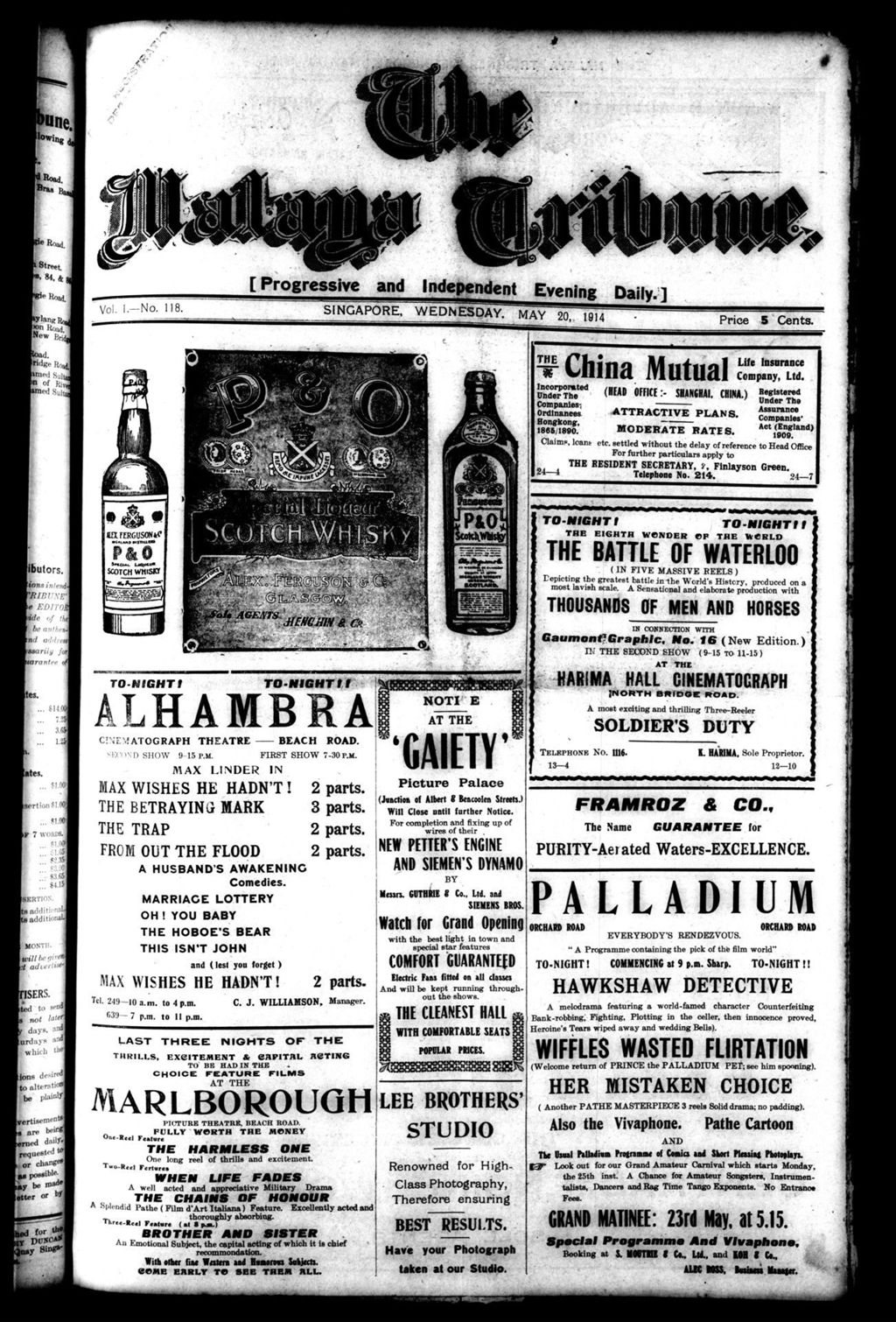 Miniature of Malaya Tribune 20 May 1914