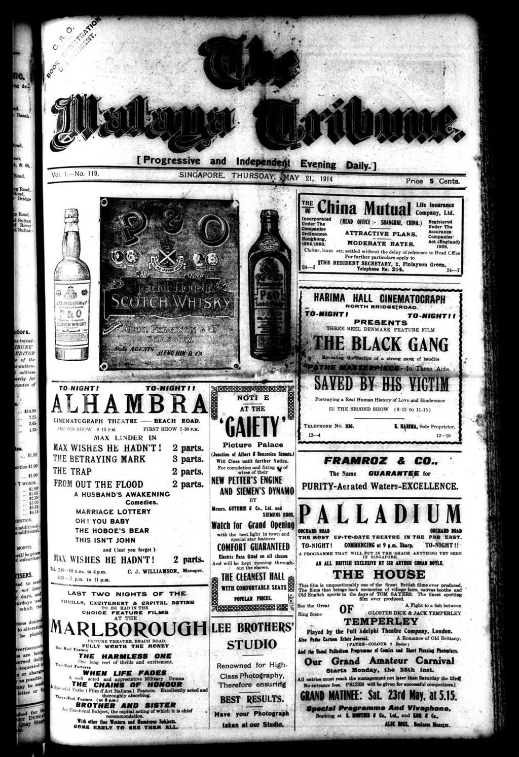 Miniature of Malaya Tribune 21 May 1914