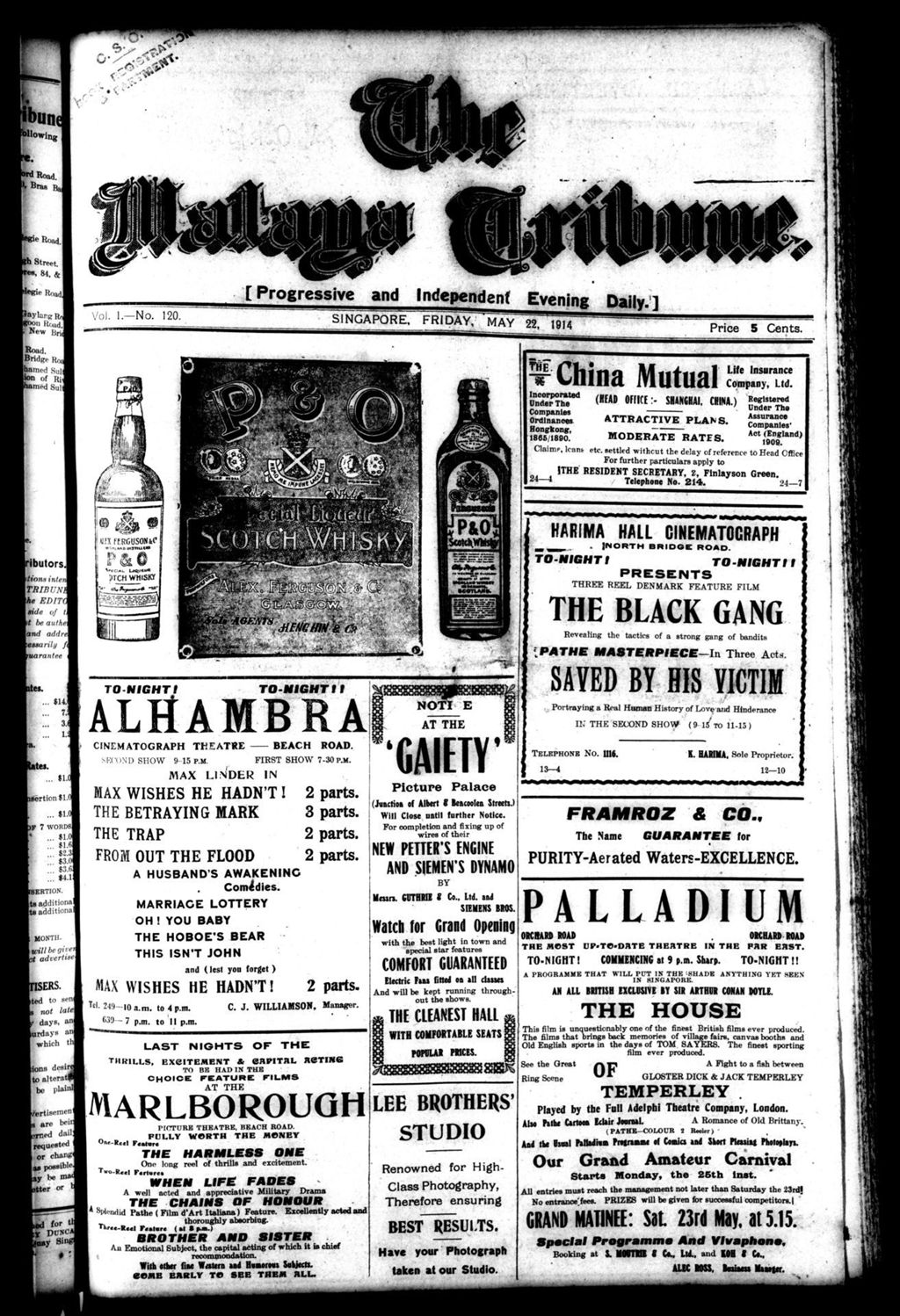 Miniature of Malaya Tribune 22 May 1914