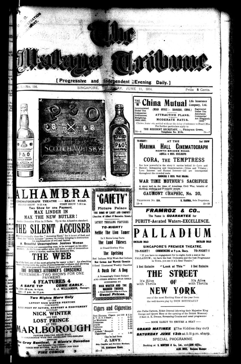 Miniature of Malaya Tribune 11 June 1914