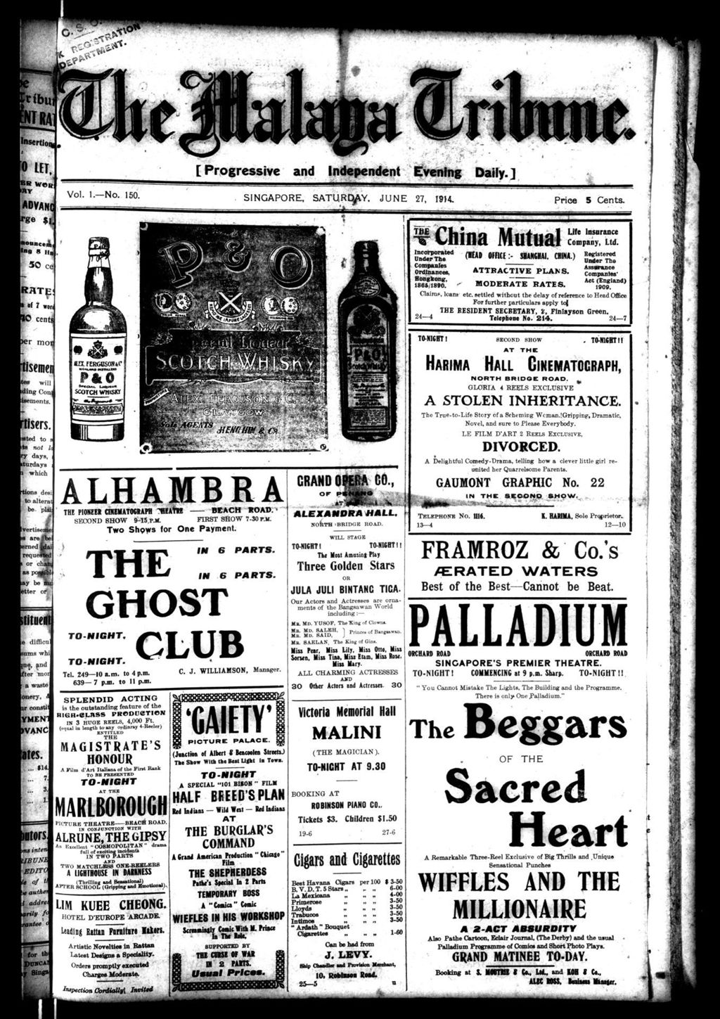 Miniature of Malaya Tribune 27 June 1914