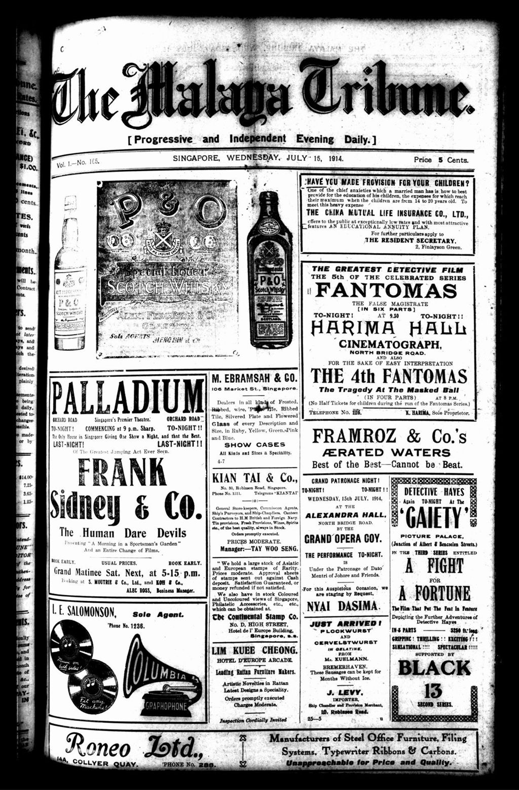 Miniature of Malaya Tribune 15 July 1914