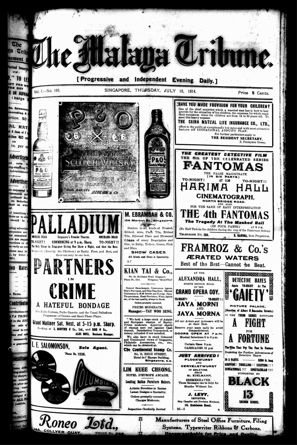 Miniature of Malaya Tribune 16 July 1914