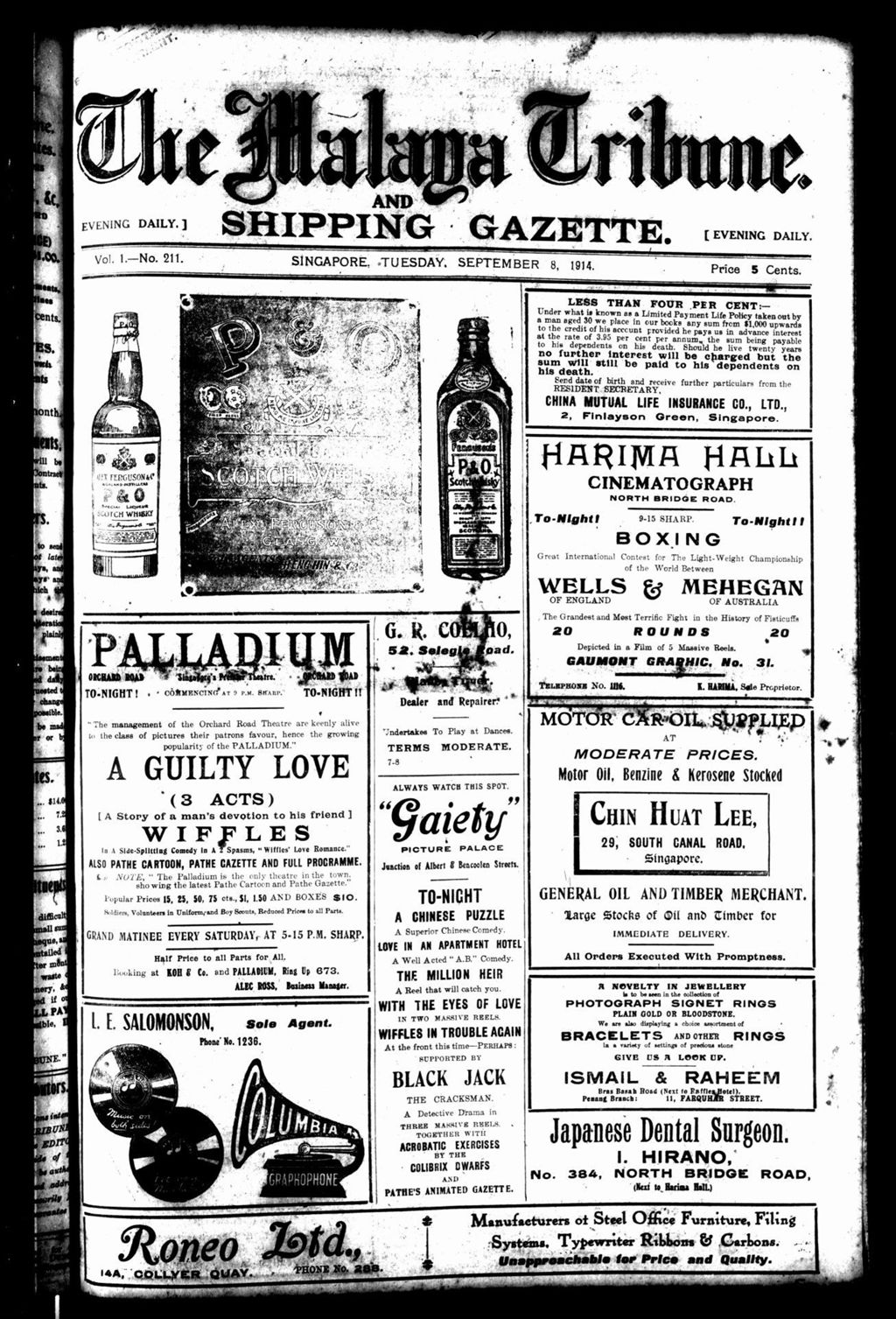 Miniature of Malaya Tribune 08 September 1914