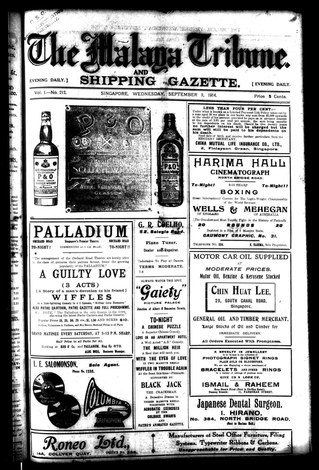 Miniature of Malaya Tribune 09 September 1914