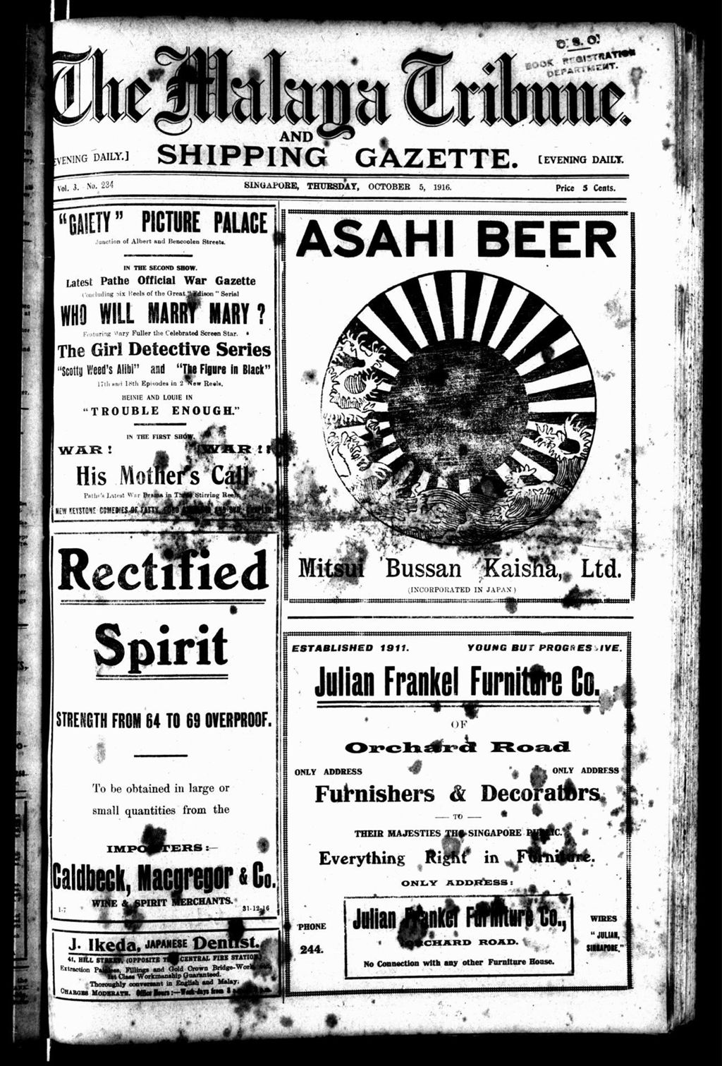 Miniature of Malaya Tribune 05 October 1916