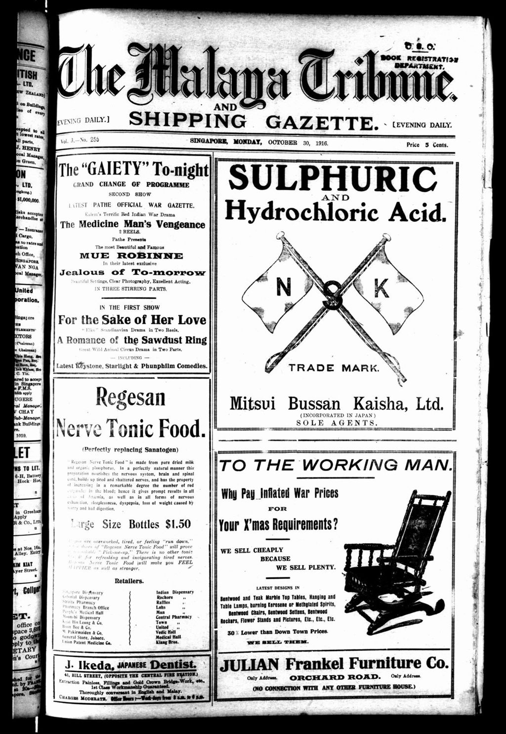 Miniature of Malaya Tribune 30 October 1916