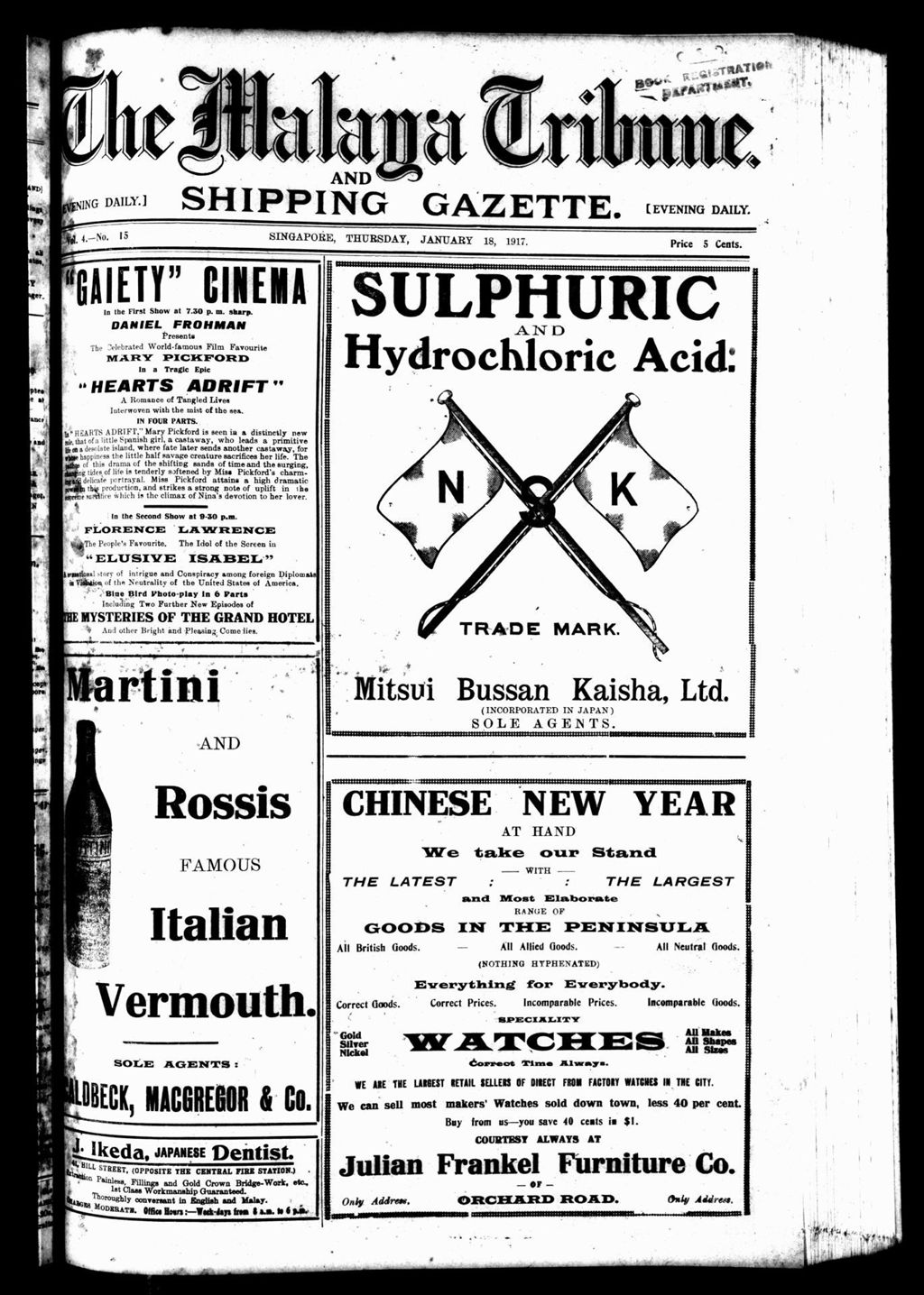 Miniature of Malaya Tribune 18 January 1917