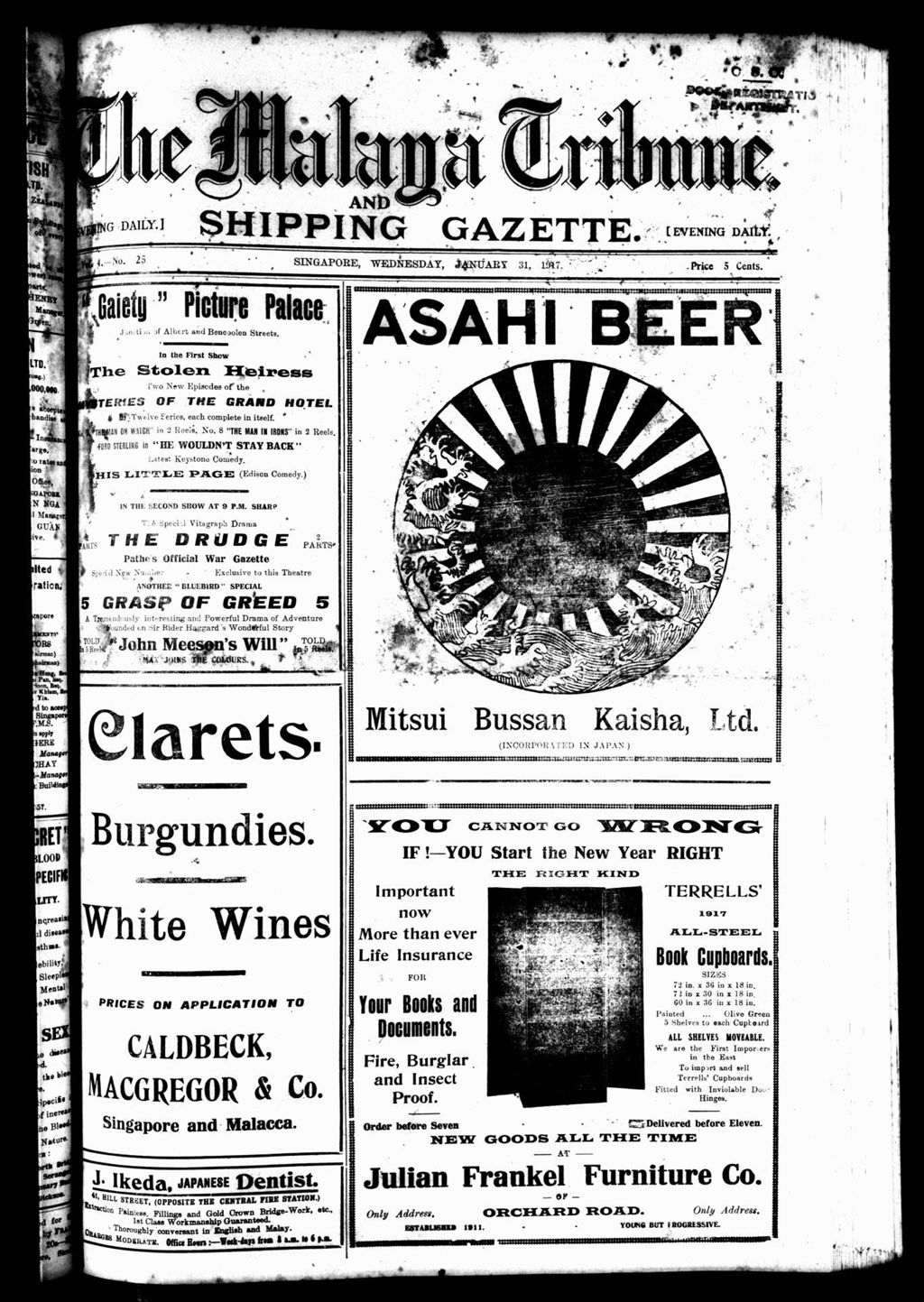 Miniature of Malaya Tribune 31 January 1917