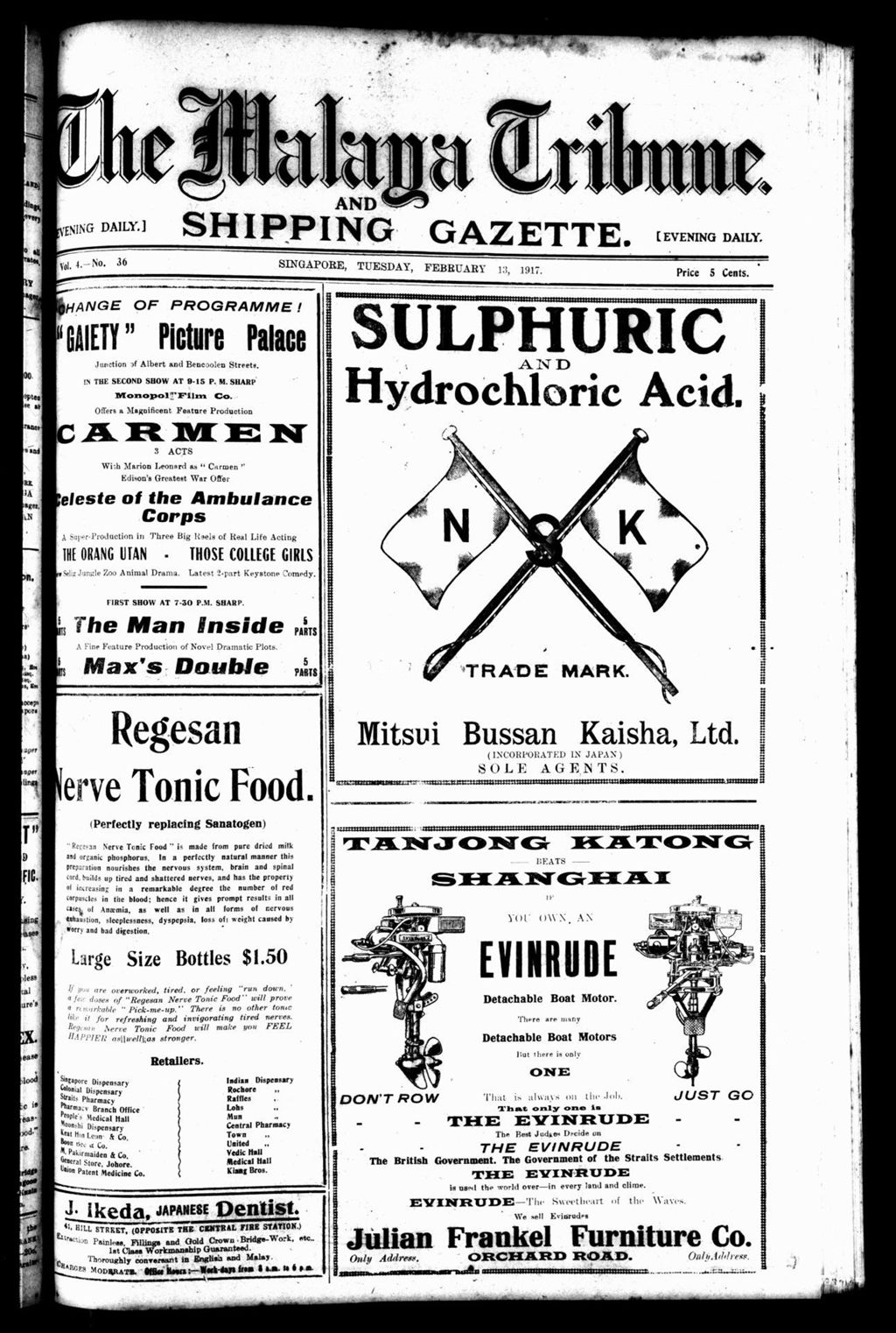 Miniature of Malaya Tribune 13 February 1917