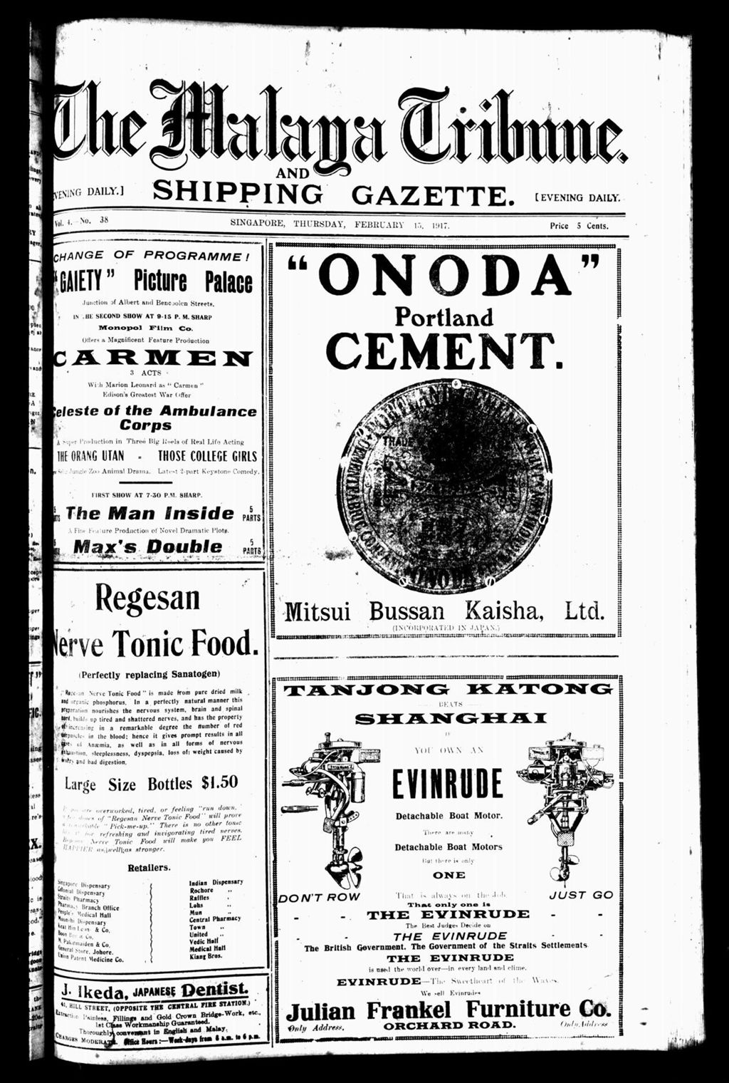 Miniature of Malaya Tribune 15 February 1917