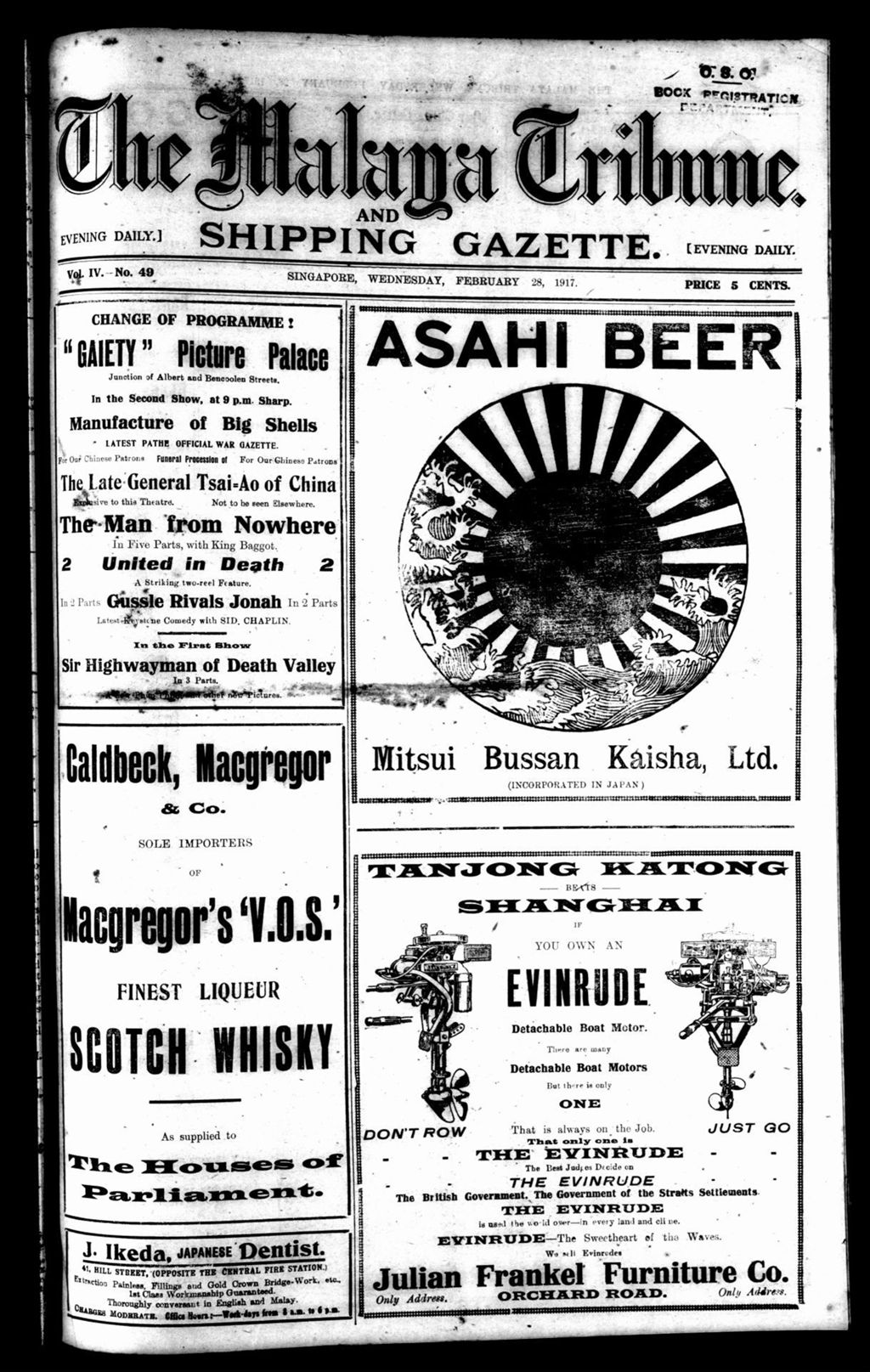 Miniature of Malaya Tribune 28 February 1917