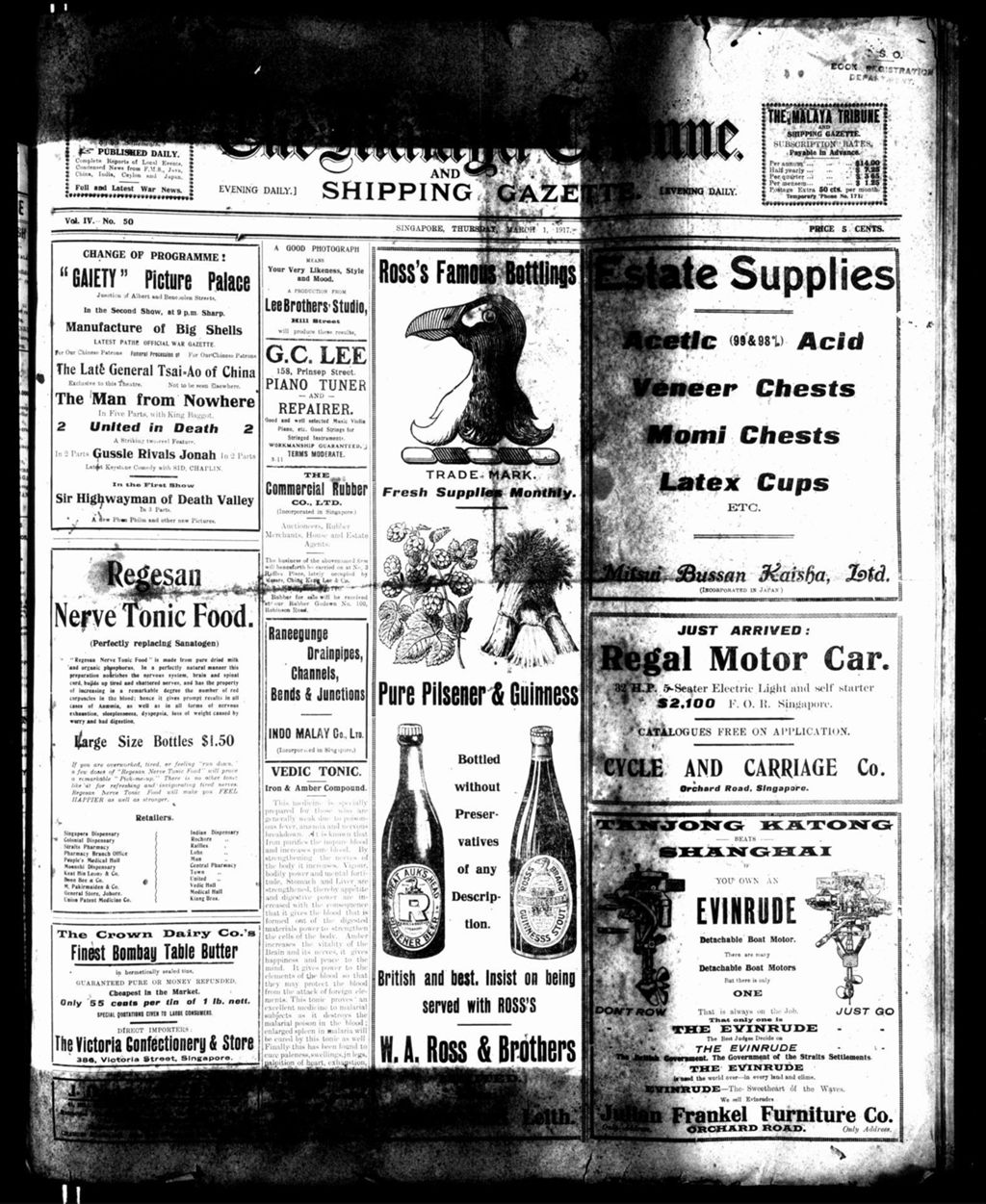 Miniature of Malaya Tribune 01 March 1917