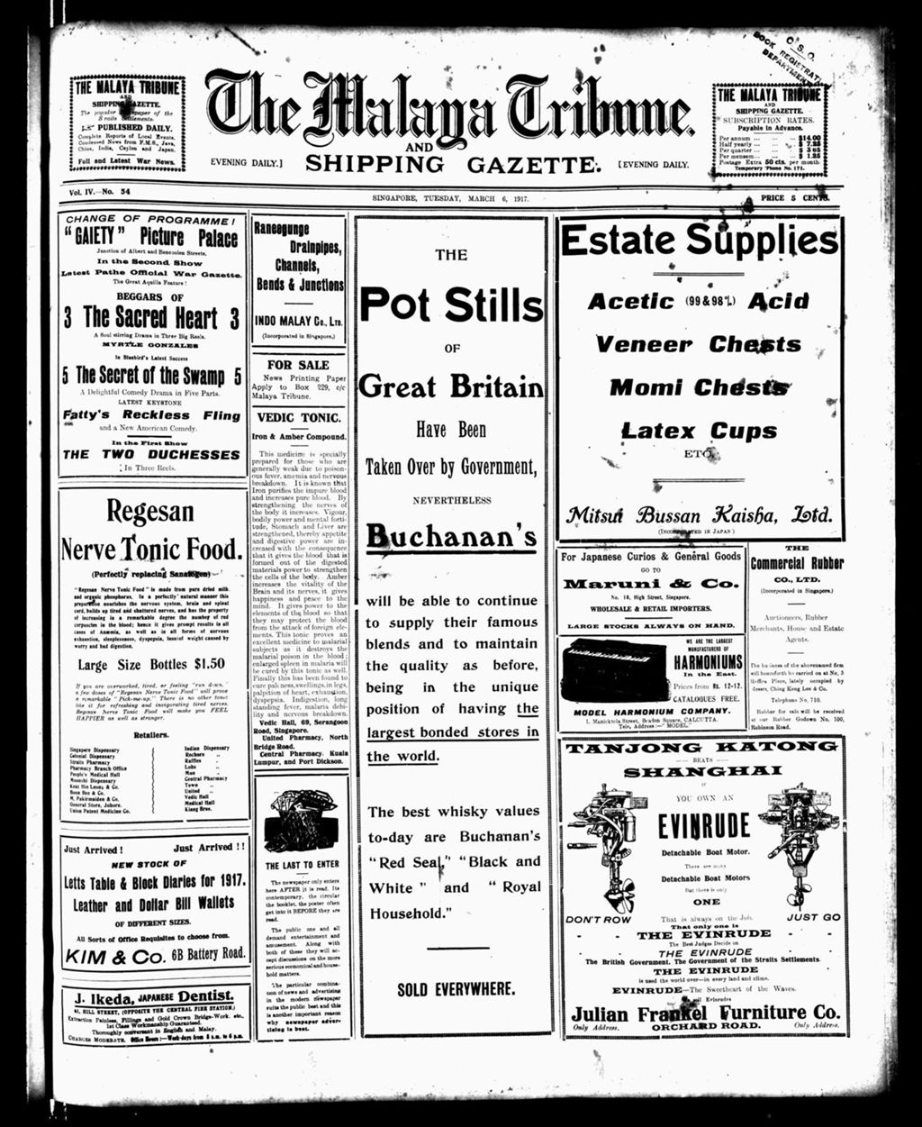 Miniature of Malaya Tribune 06 March 1917