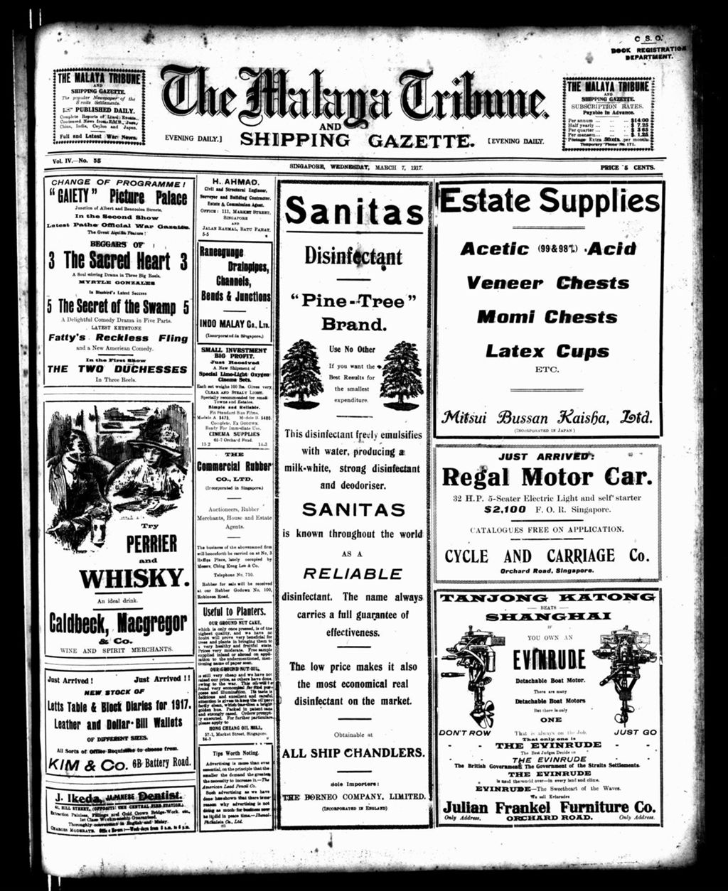 Miniature of Malaya Tribune 07 March 1917