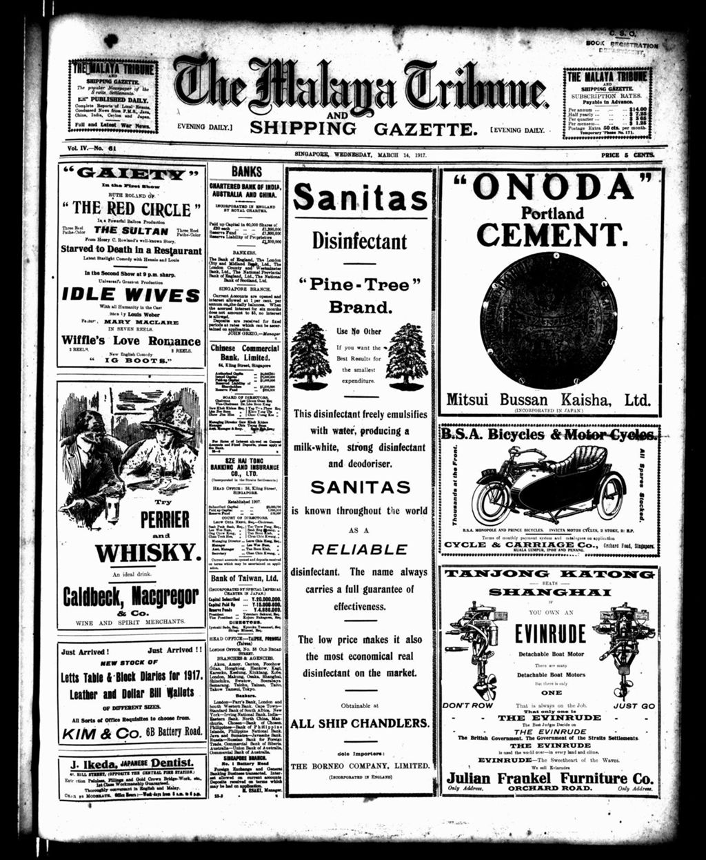 Miniature of Malaya Tribune 14 March 1917