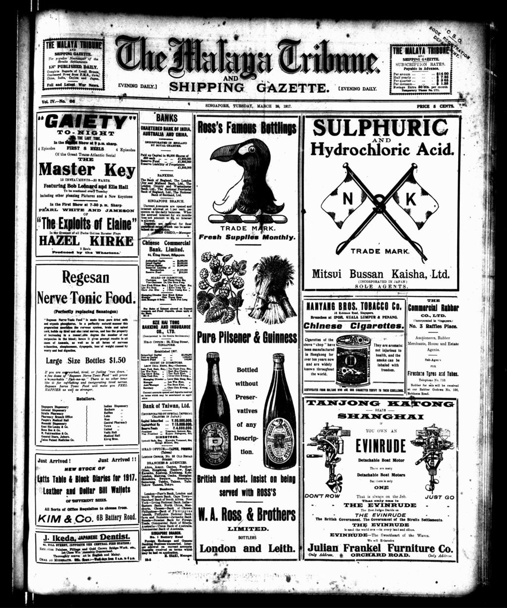 Miniature of Malaya Tribune 20 March 1917