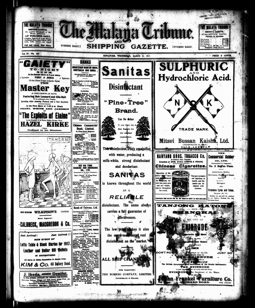 Miniature of Malaya Tribune 21 March 1917