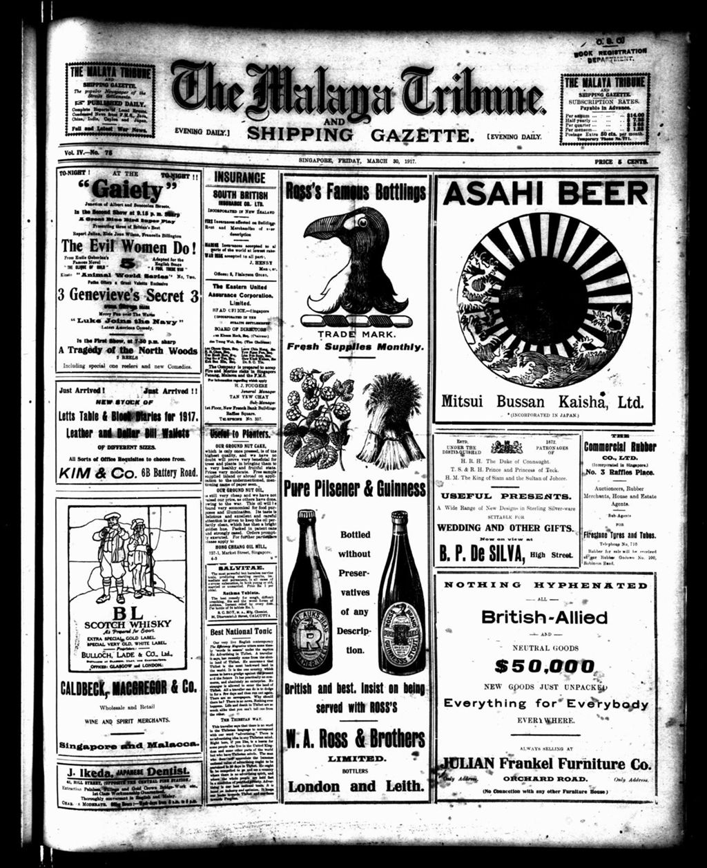 Miniature of Malaya Tribune 30 March 1917