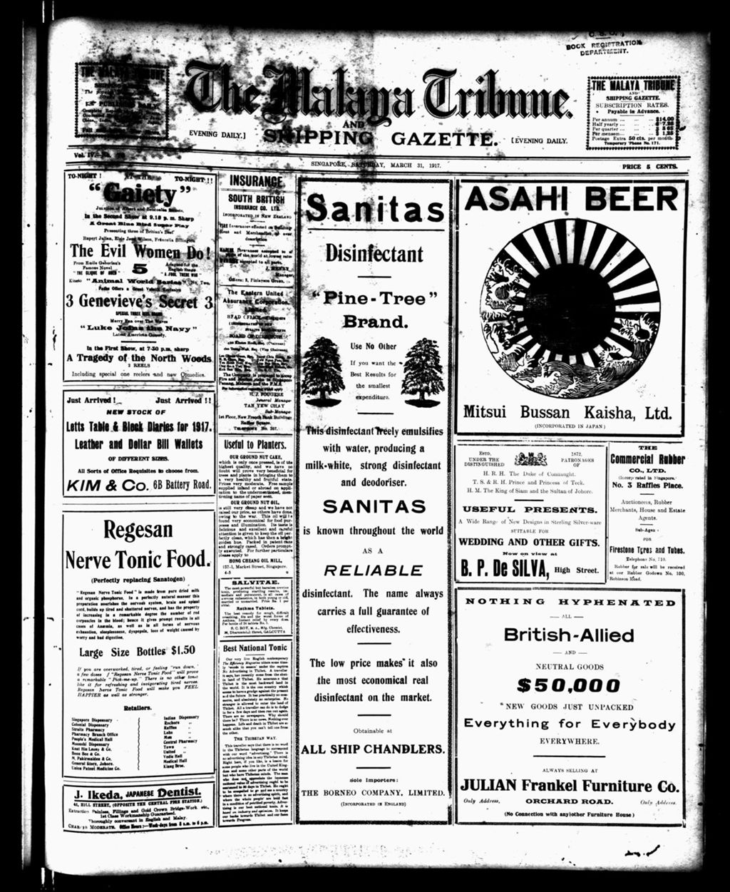 Miniature of Malaya Tribune 31 March 1917