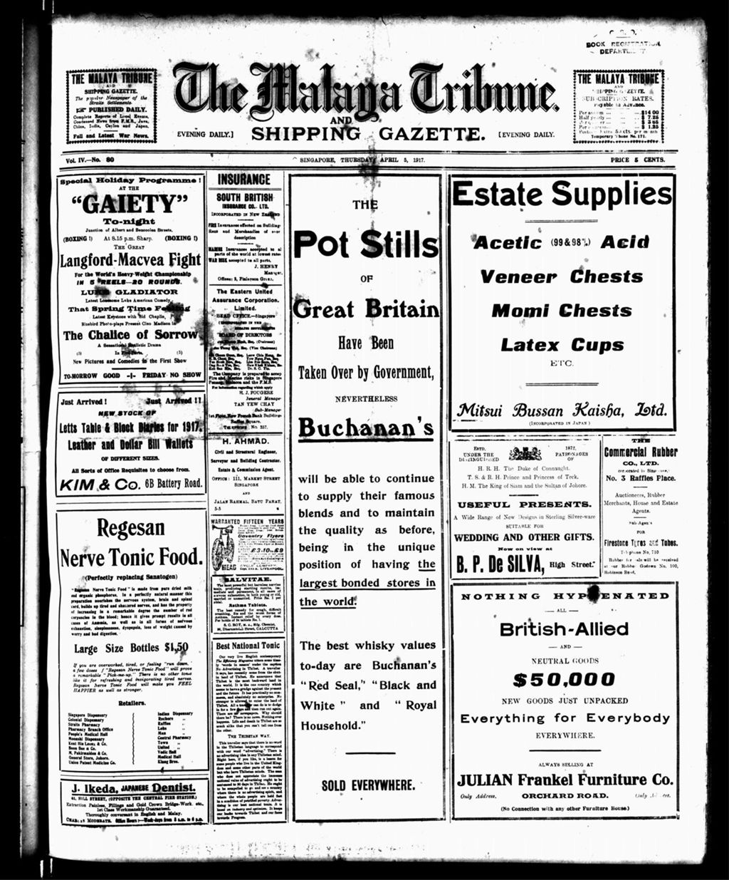 Miniature of Malaya Tribune 05 April 1917