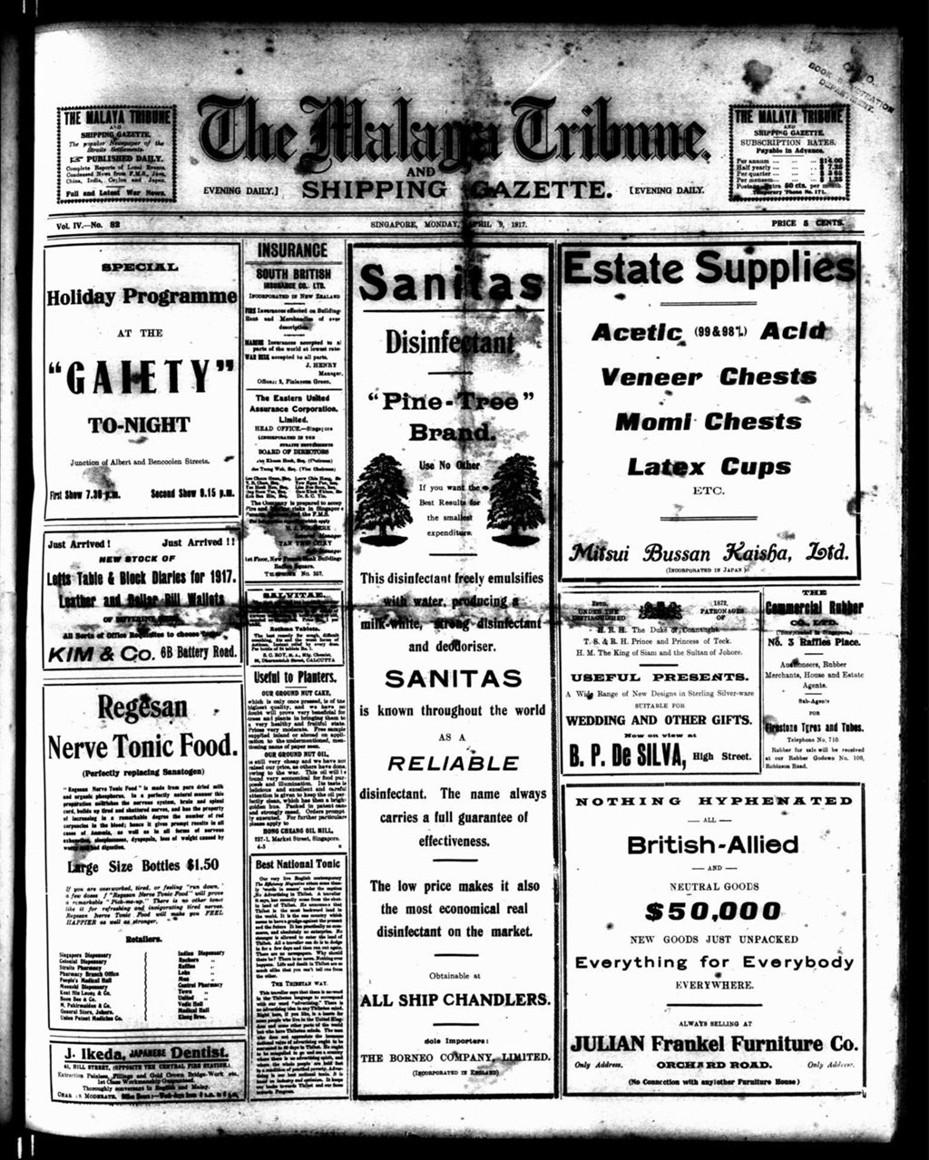 Miniature of Malaya Tribune 09 April 1917