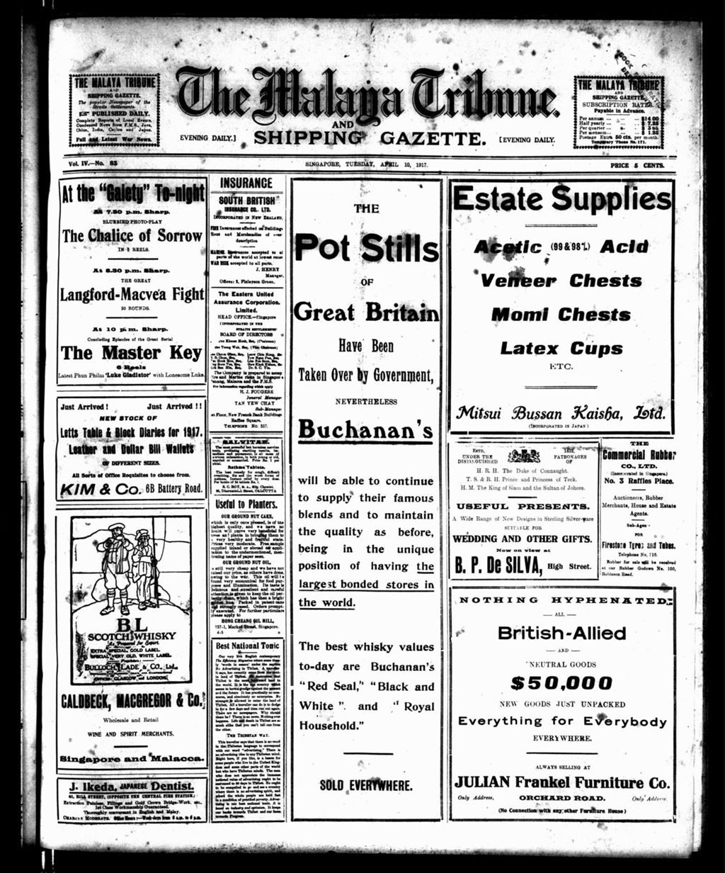 Miniature of Malaya Tribune 10 April 1917