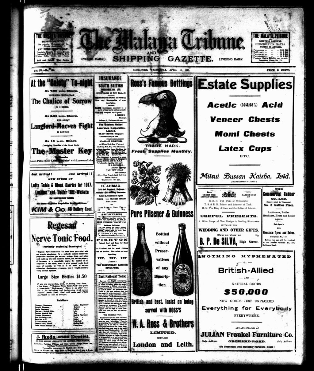 Miniature of Malaya Tribune 11 April 1917