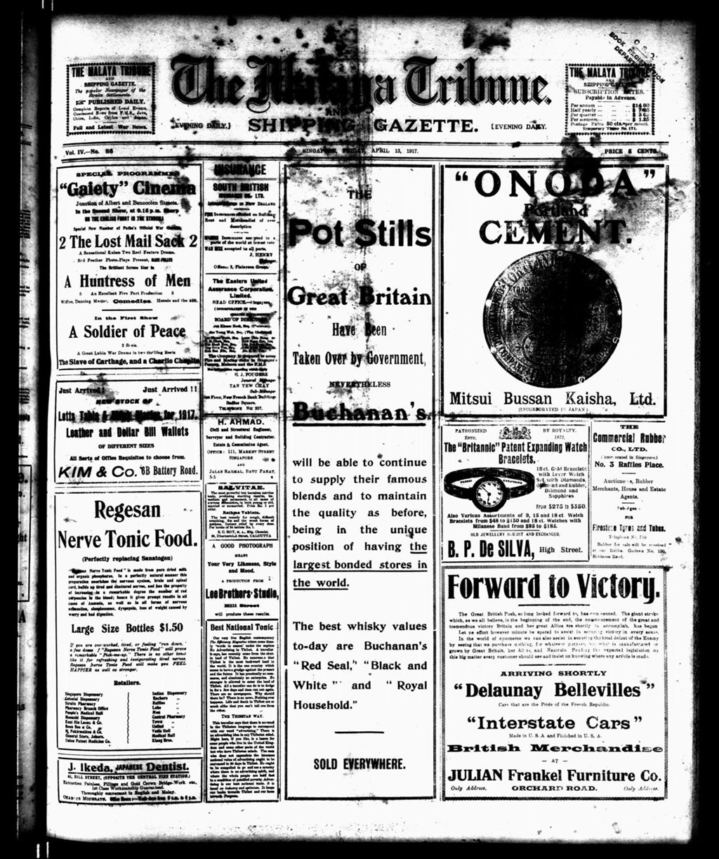 Miniature of Malaya Tribune 13 April 1917