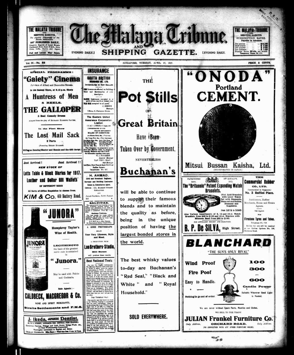 Miniature of Malaya Tribune 17 April 1917