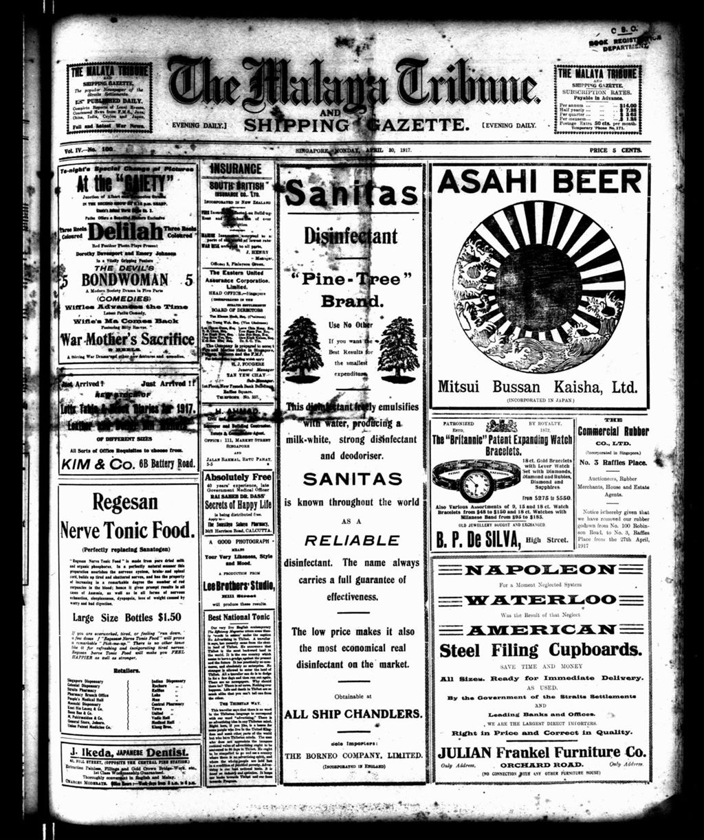 Miniature of Malaya Tribune 30 April 1917