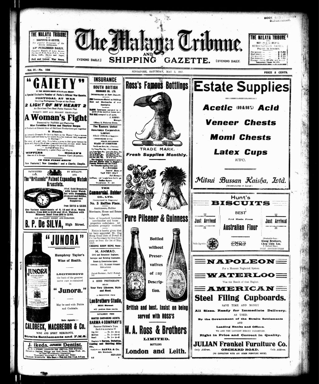 Miniature of Malaya Tribune 05 May 1917