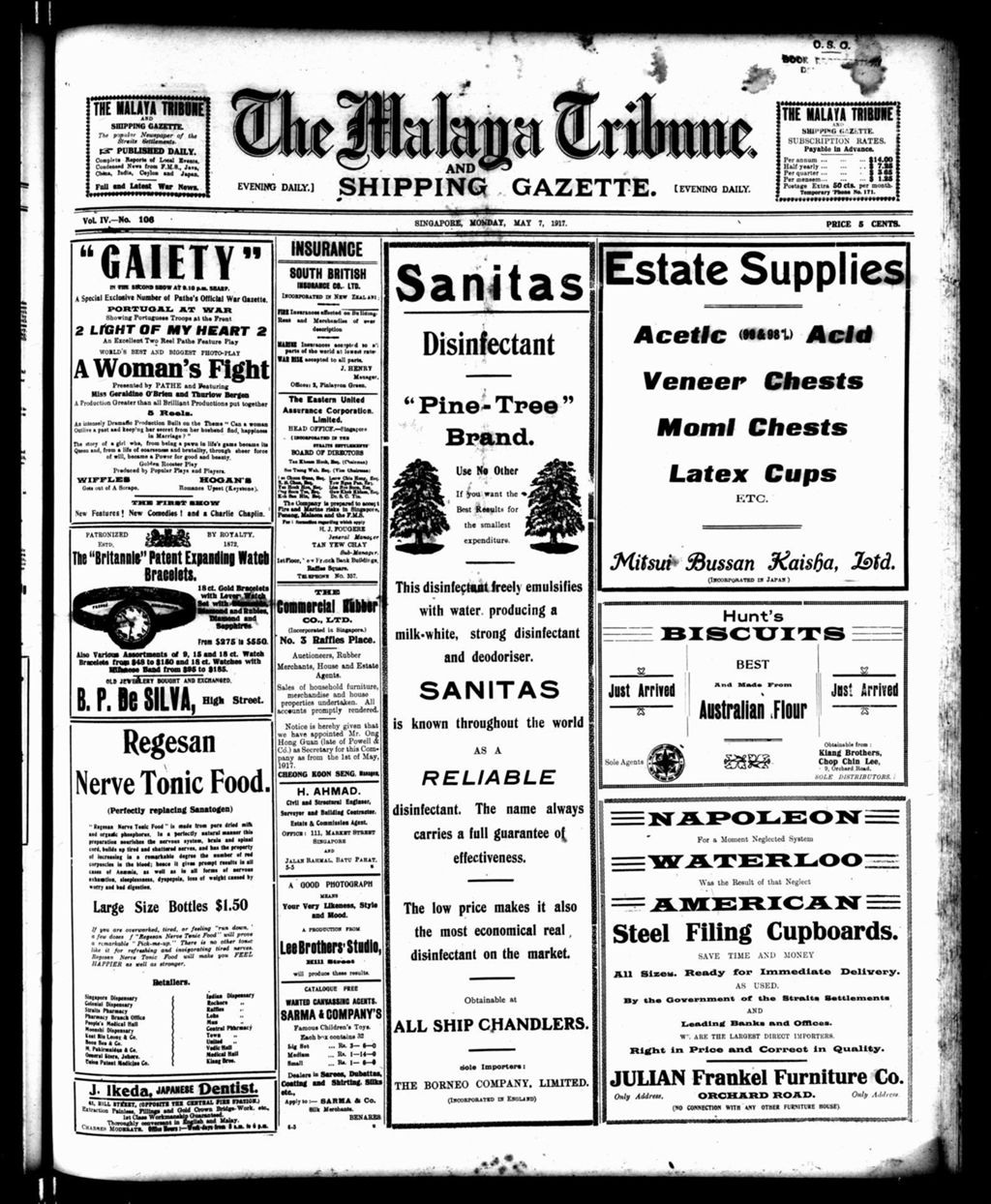 Miniature of Malaya Tribune 07 May 1917