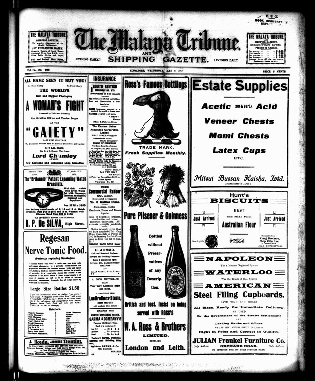 Miniature of Malaya Tribune 09 May 1917