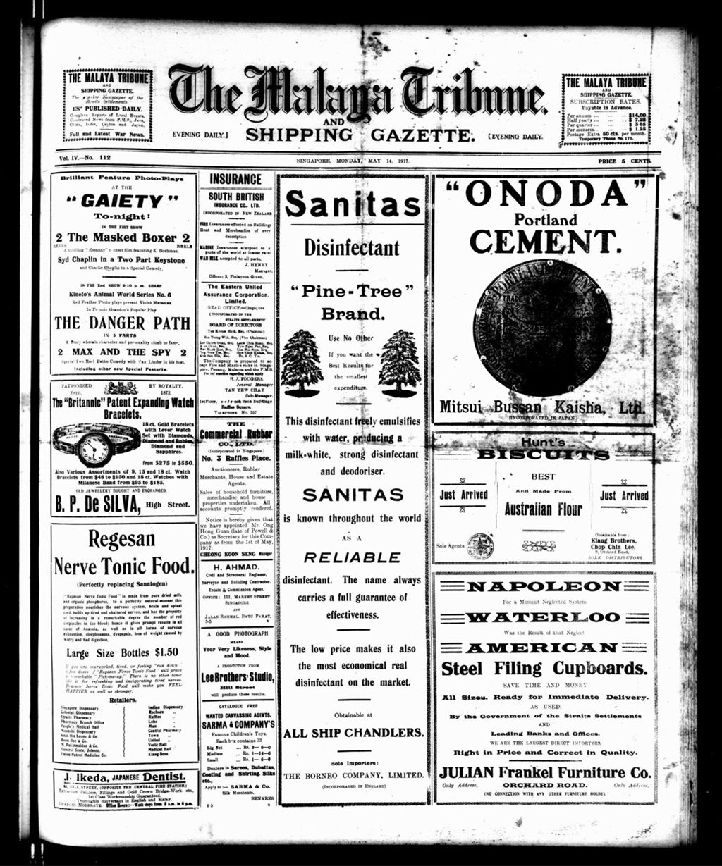 Miniature of Malaya Tribune 14 May 1917