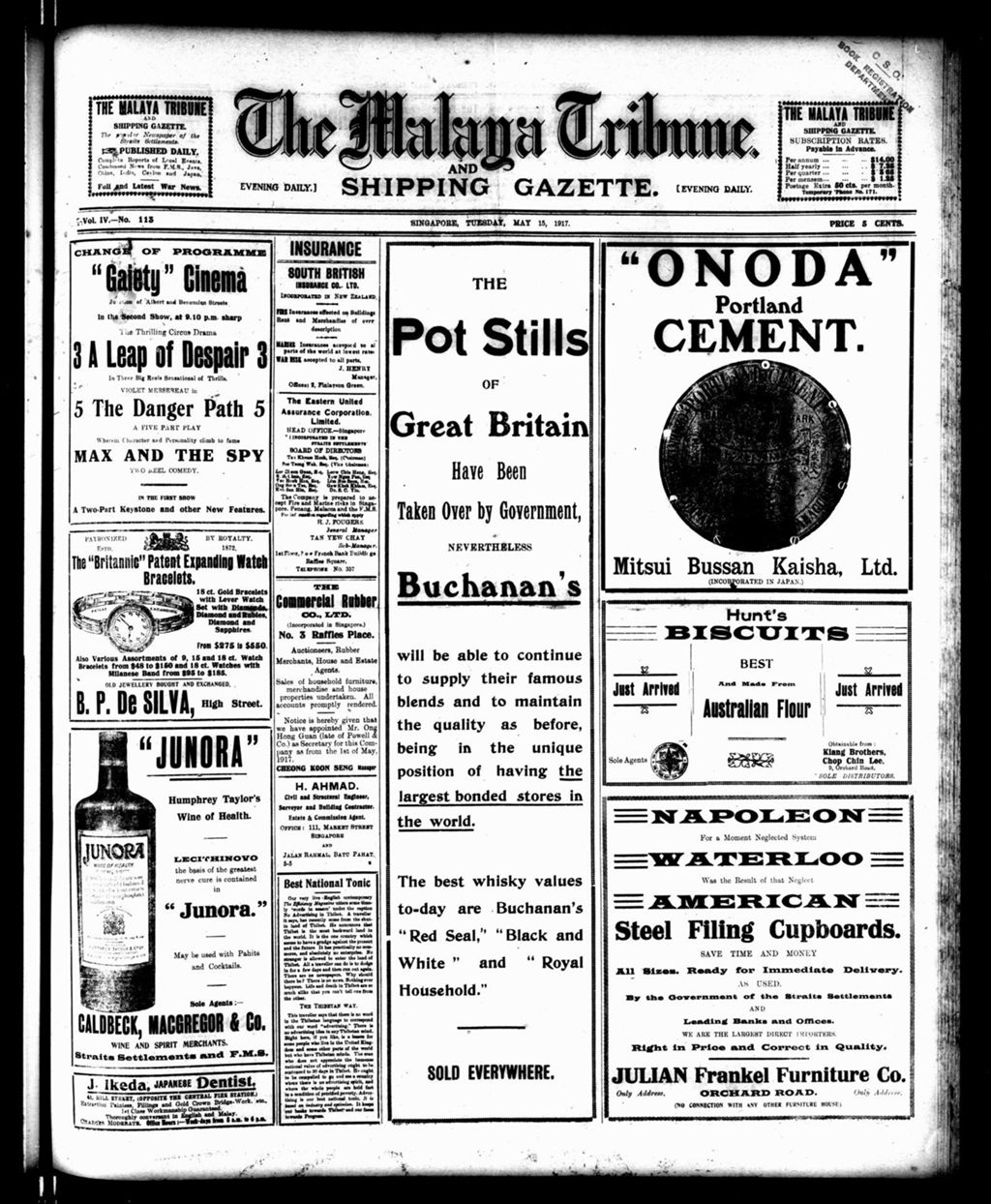 Miniature of Malaya Tribune 15 May 1917