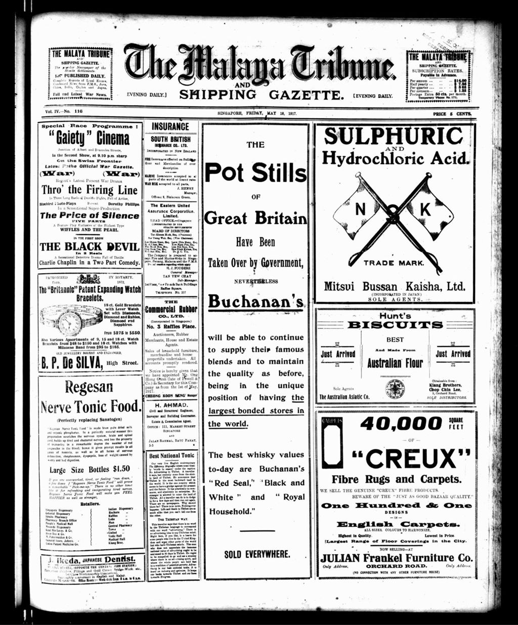 Miniature of Malaya Tribune 18 May 1917